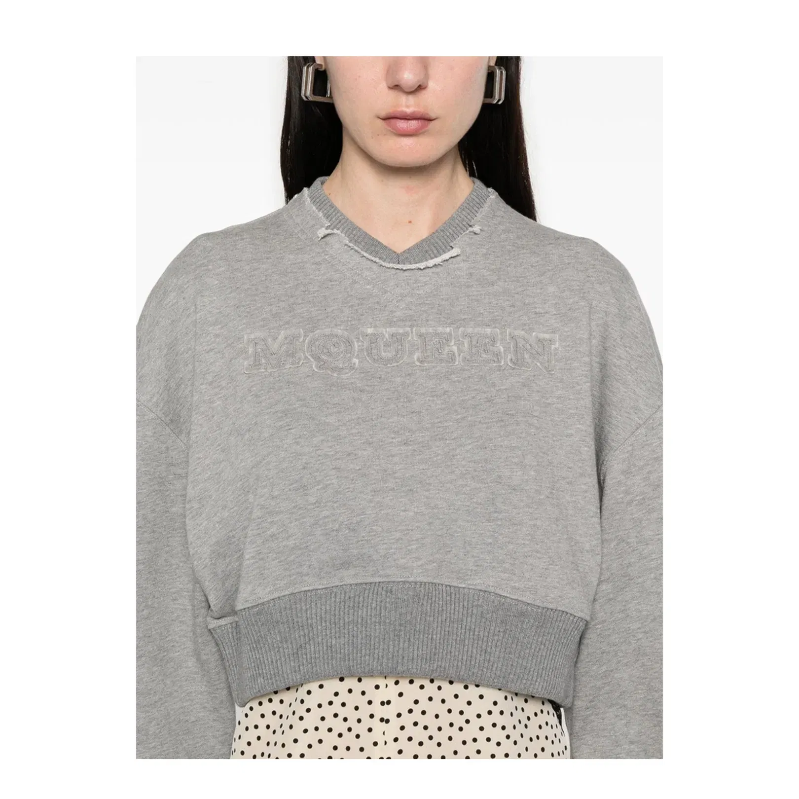 Logo Cotton Cropped Sweatshirt