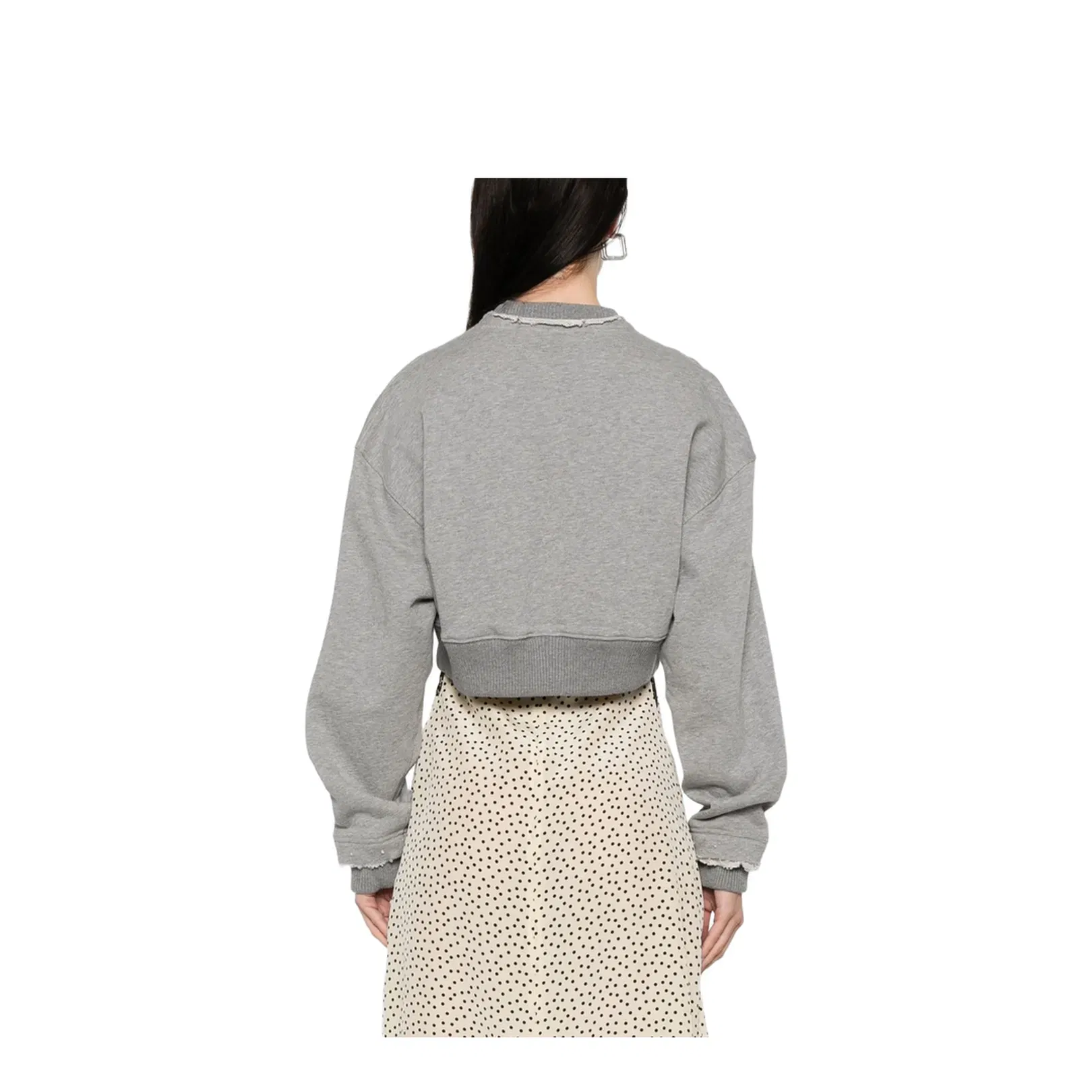 Logo Cotton Cropped Sweatshirt