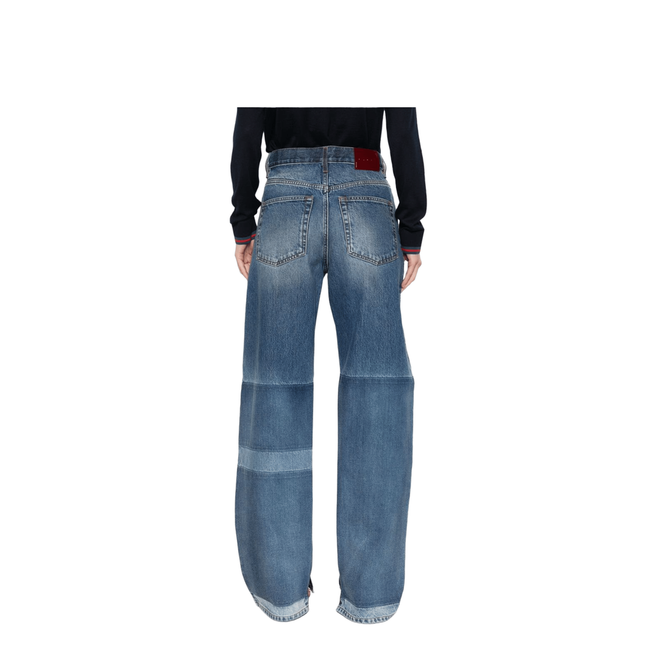 Two-toned denim pant in light blue