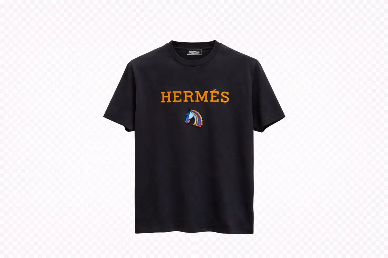 Hermès T-Shirt featuring a colorful embroidered horse design