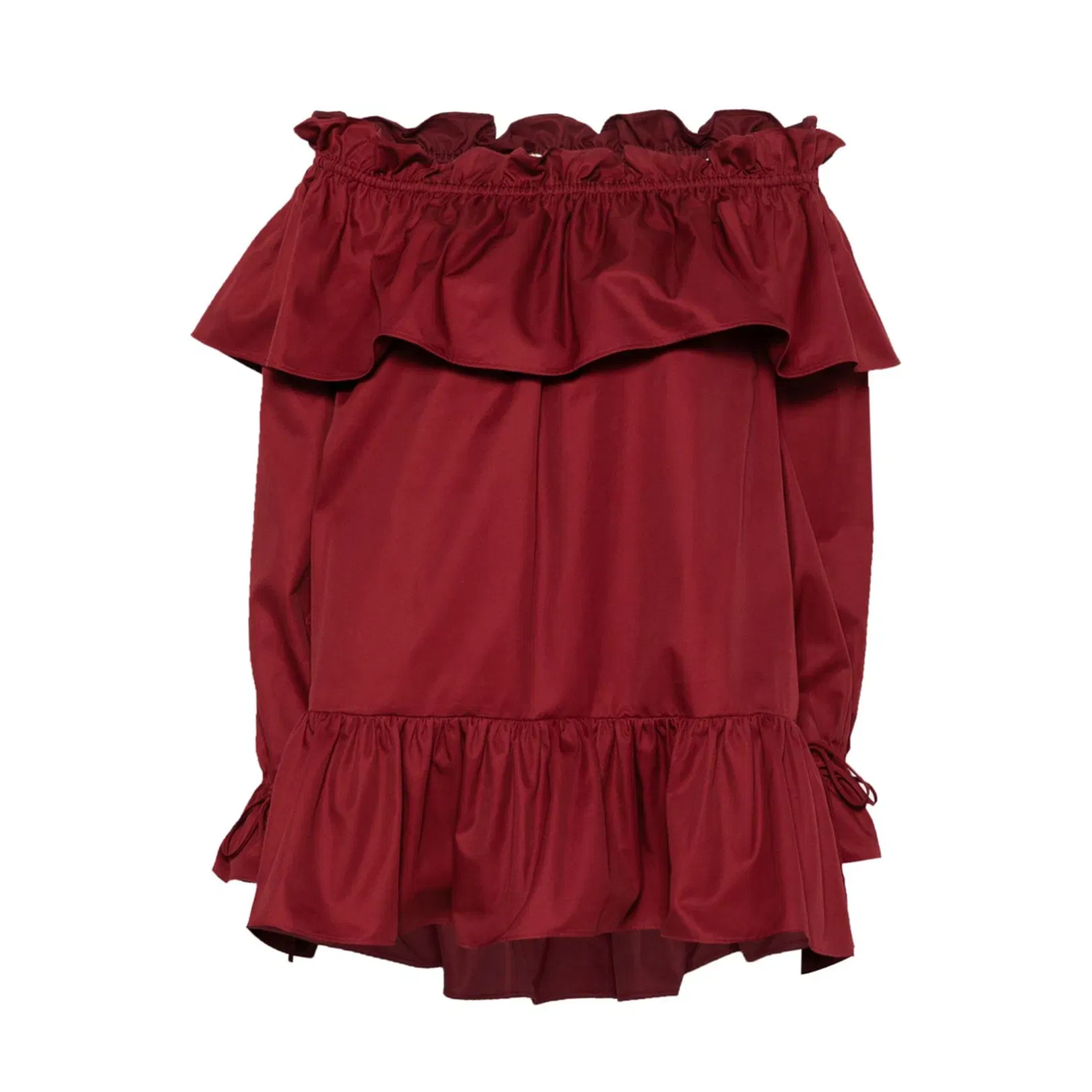 Ruffled Dress in Cotton Twill