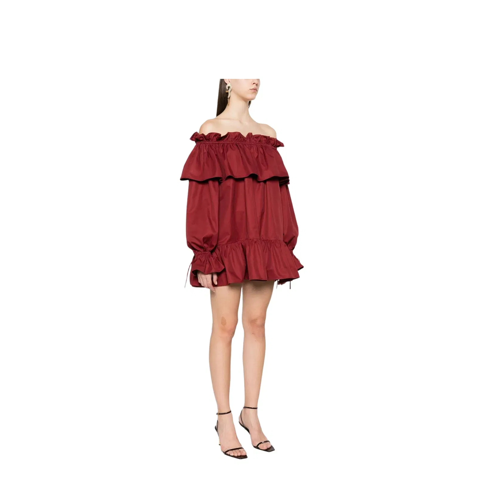 Ruffled Dress in Cotton Twill