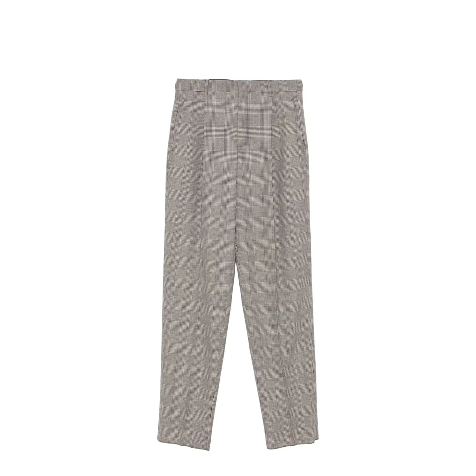 High-Waisted Pants in Prince of Wales Wool