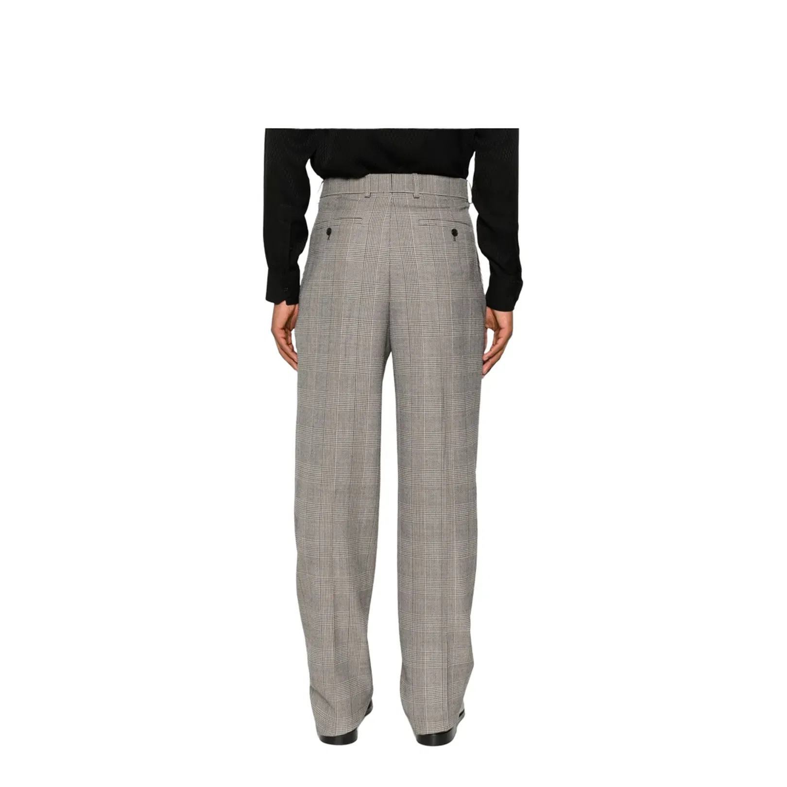 High-Waisted Pants in Prince of Wales Wool