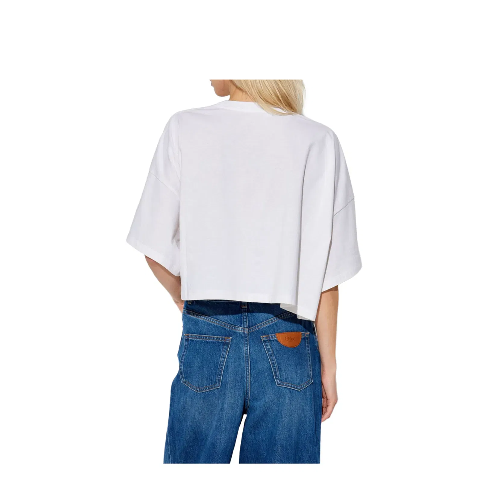 Cropped Boxy Logo T-Shirt in Cotton Jersey