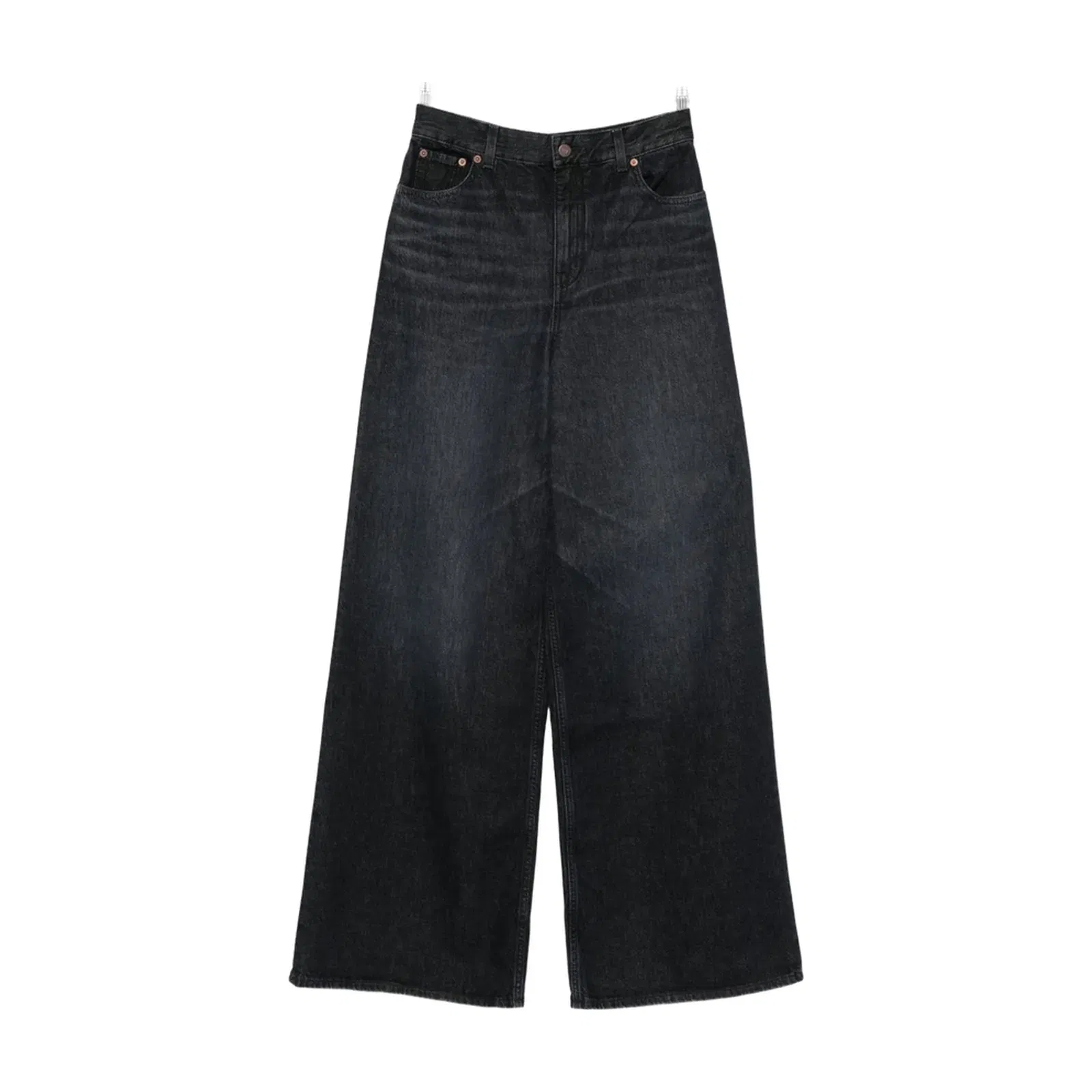 High-rise wide-leg jeans in denim