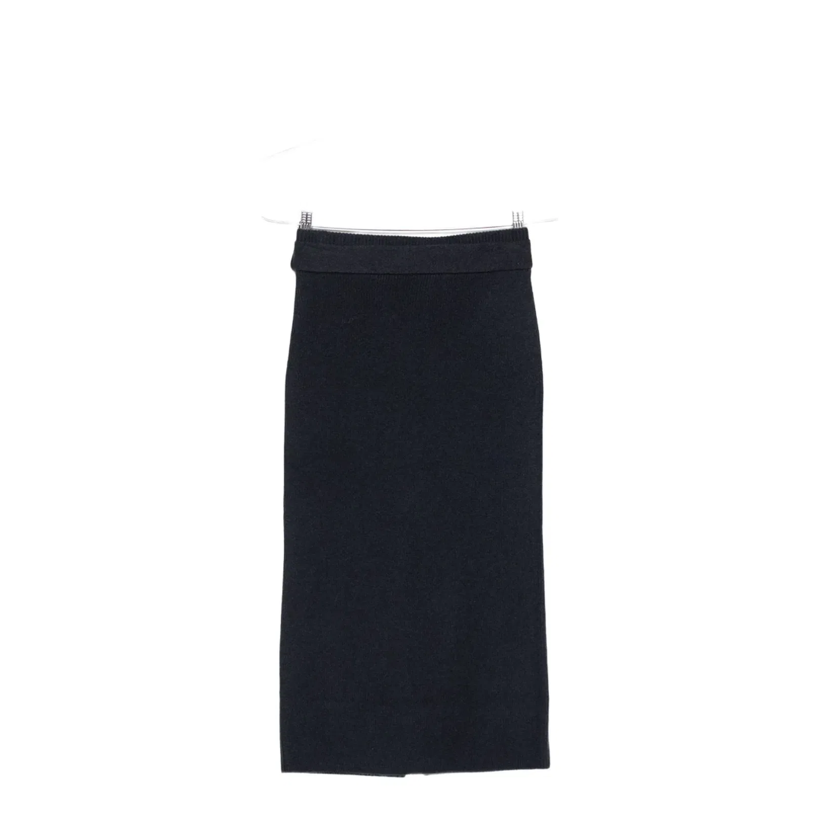 Wool Long Skirt with Slit and Belt