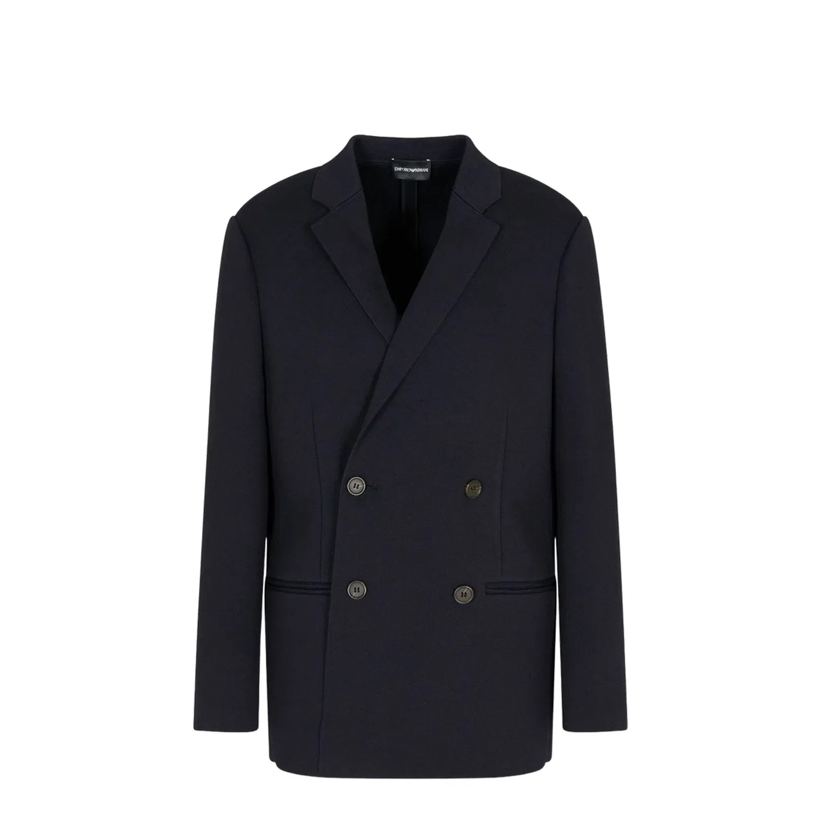 Double-breasted Blazer in a Plain-Knit Wool Blend