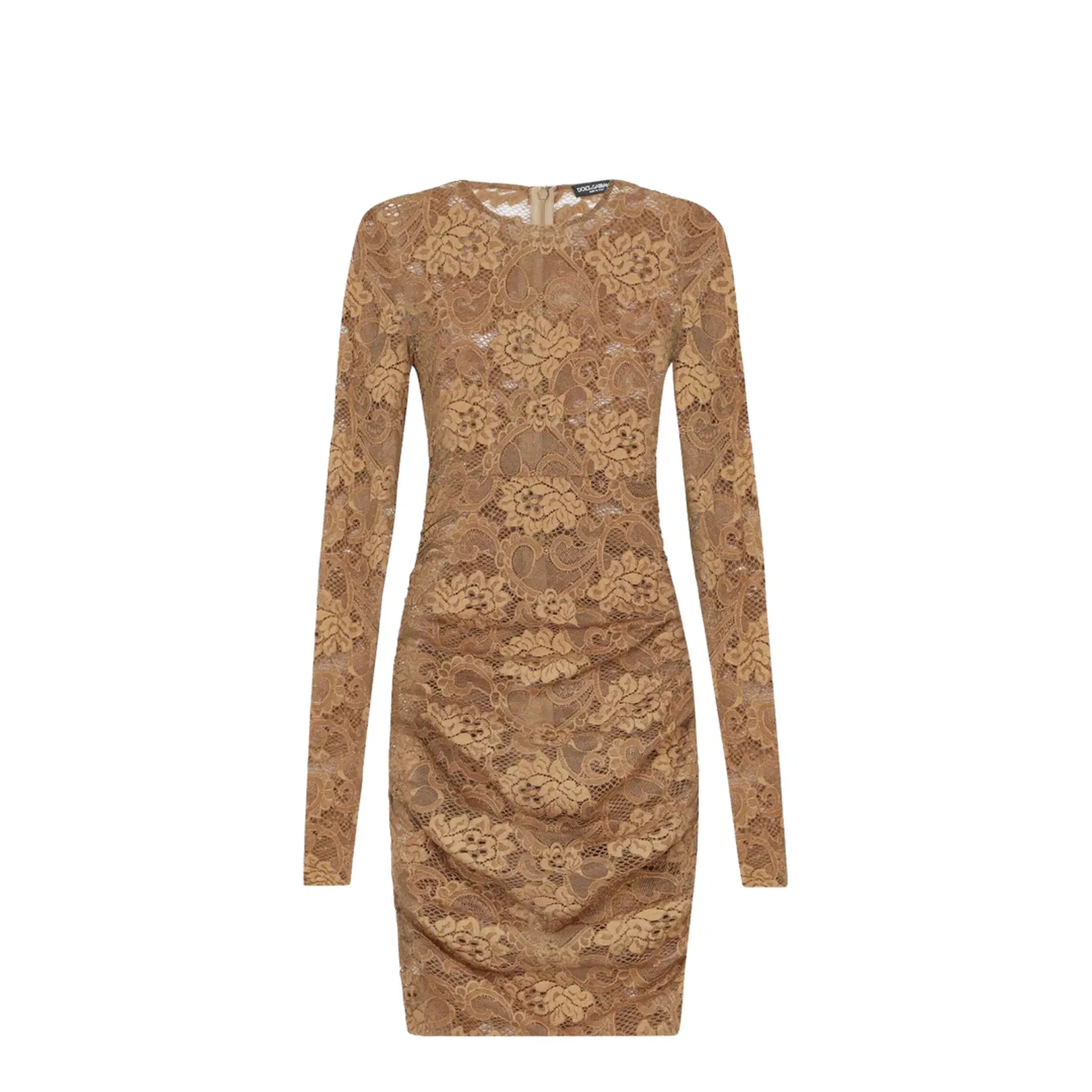 Shorts Floral Lace Dress in Beige