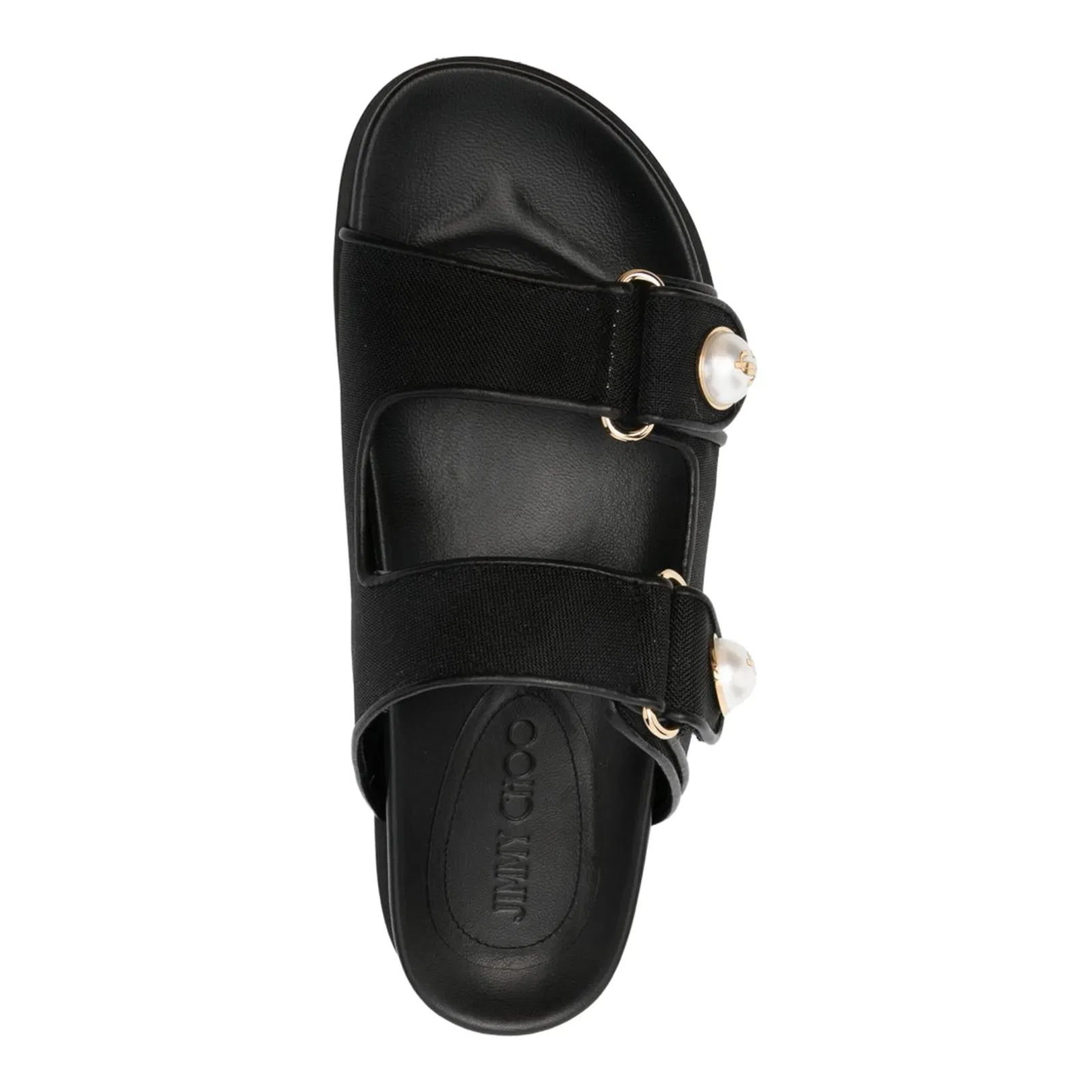 Fayence Sandal Black Mesh and Patent Leather Sandals