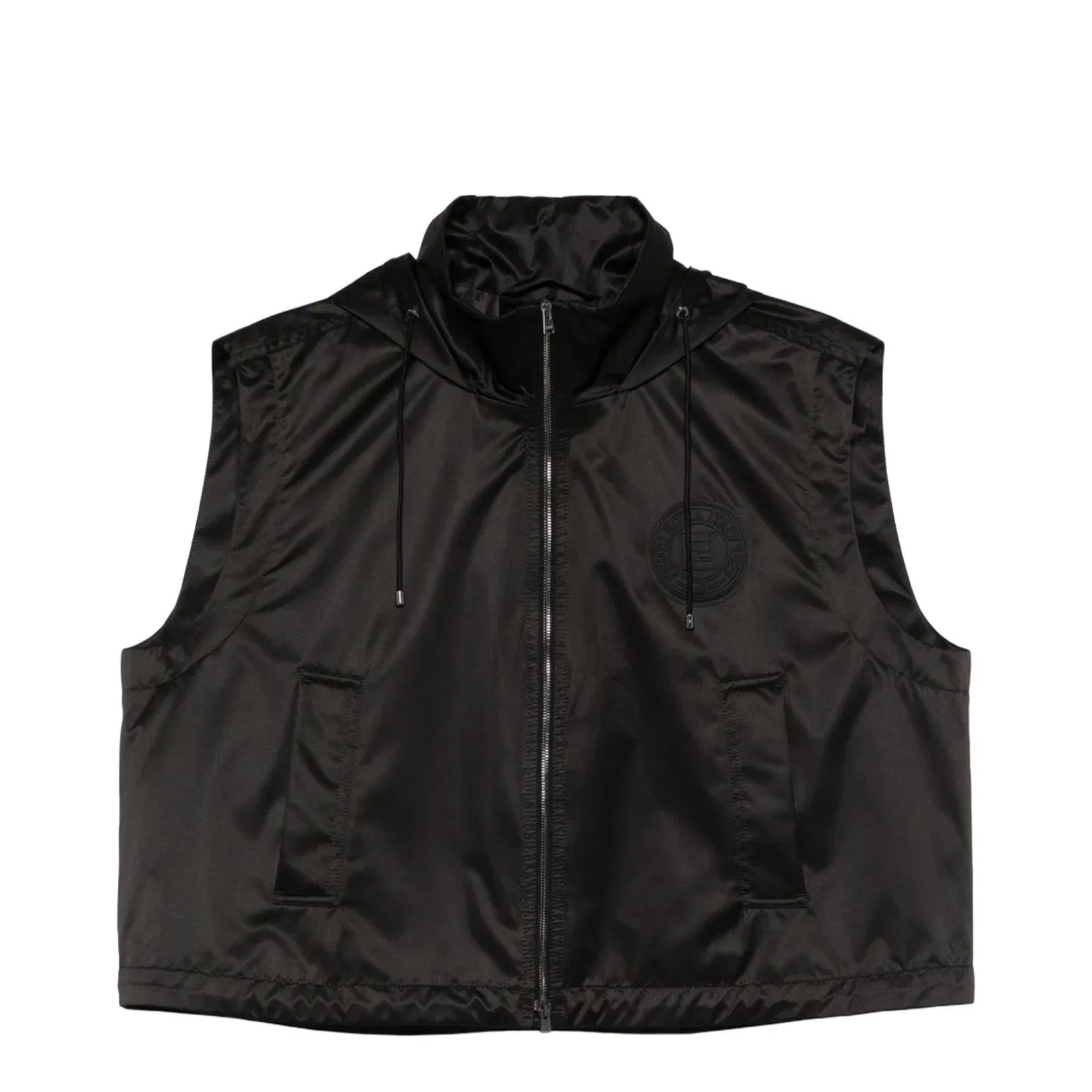 Cropped Gilet with High Collar