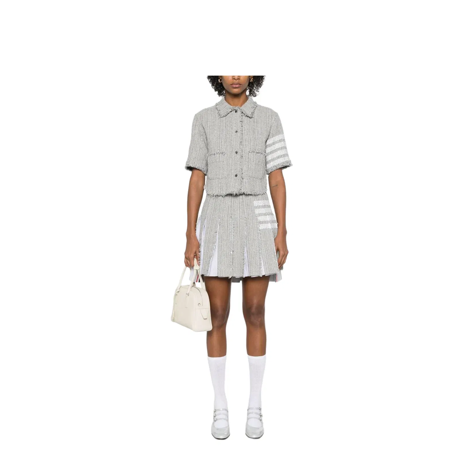 Pleated Tweed Skirt