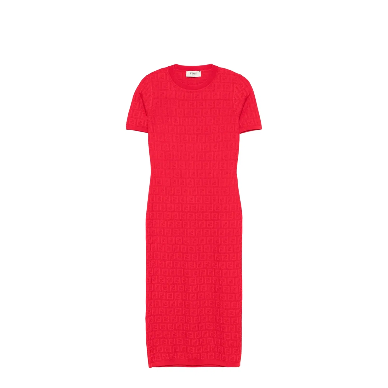 Fitted Midi Dress Red