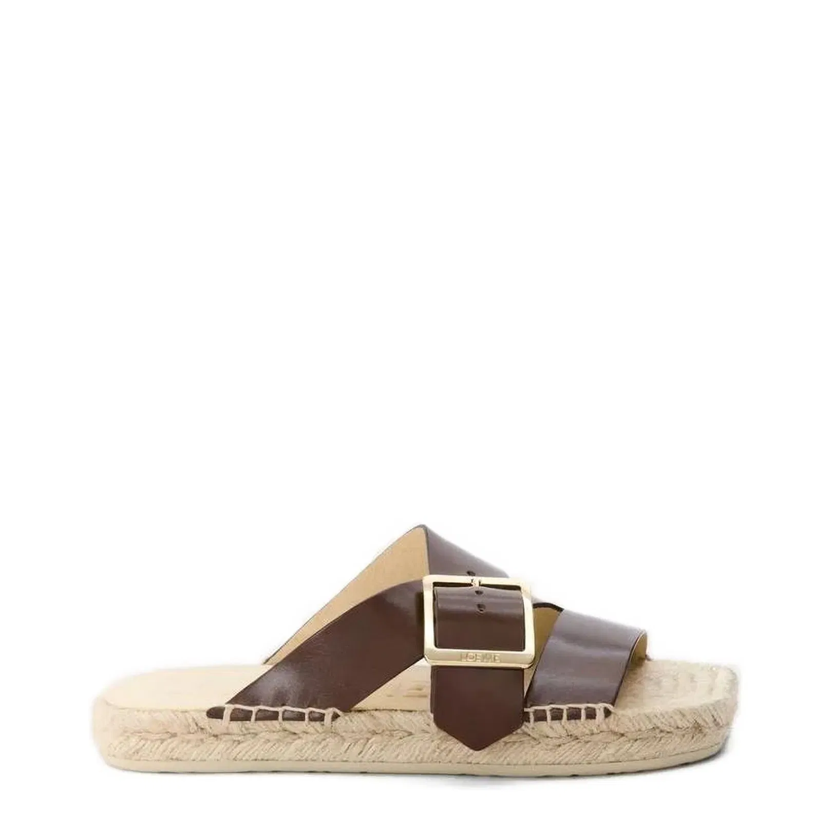 Petal Espadrille Platform Slide in Vegetable-Tanned Calfskin