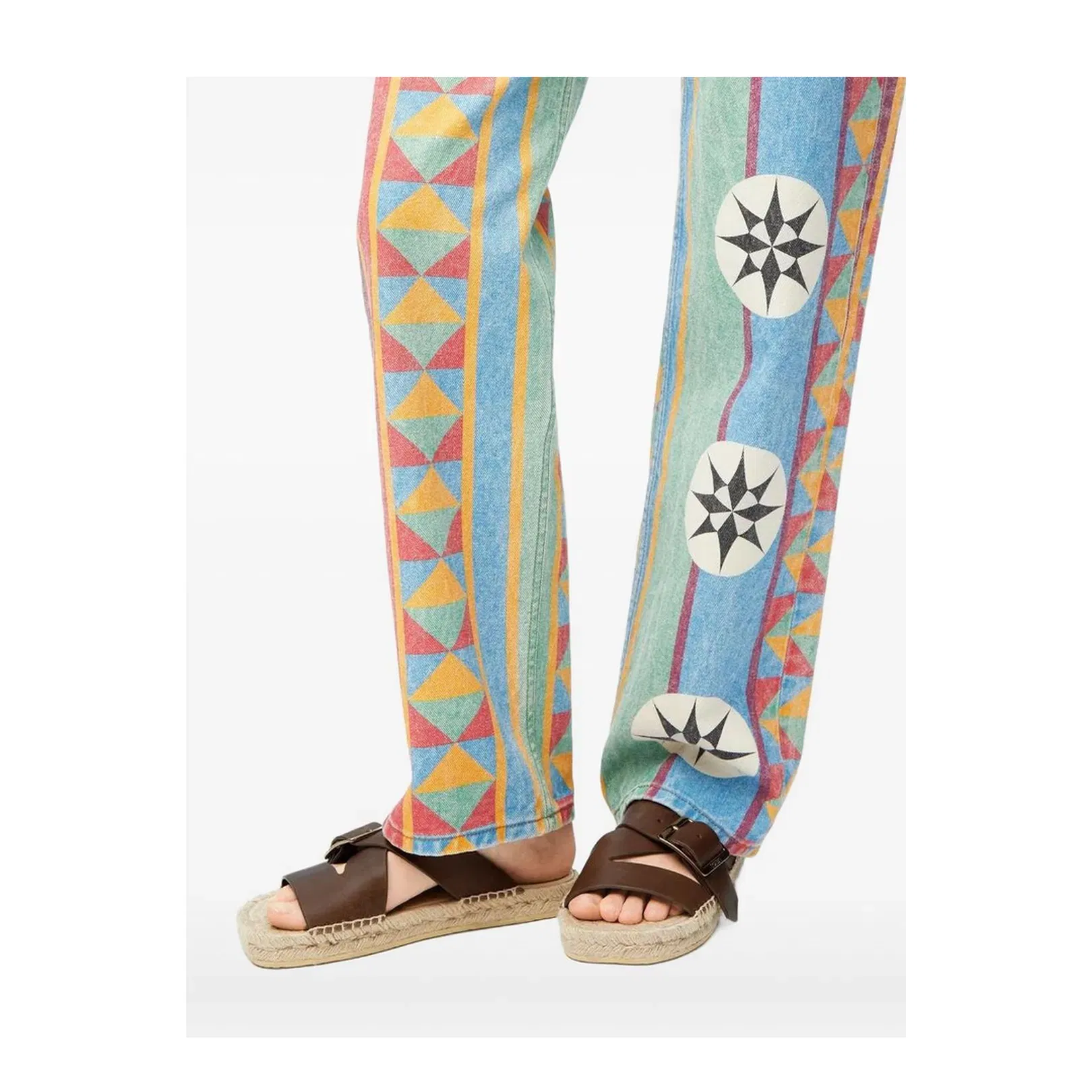 Petal Espadrille Platform Slide in Vegetable-Tanned Calfskin