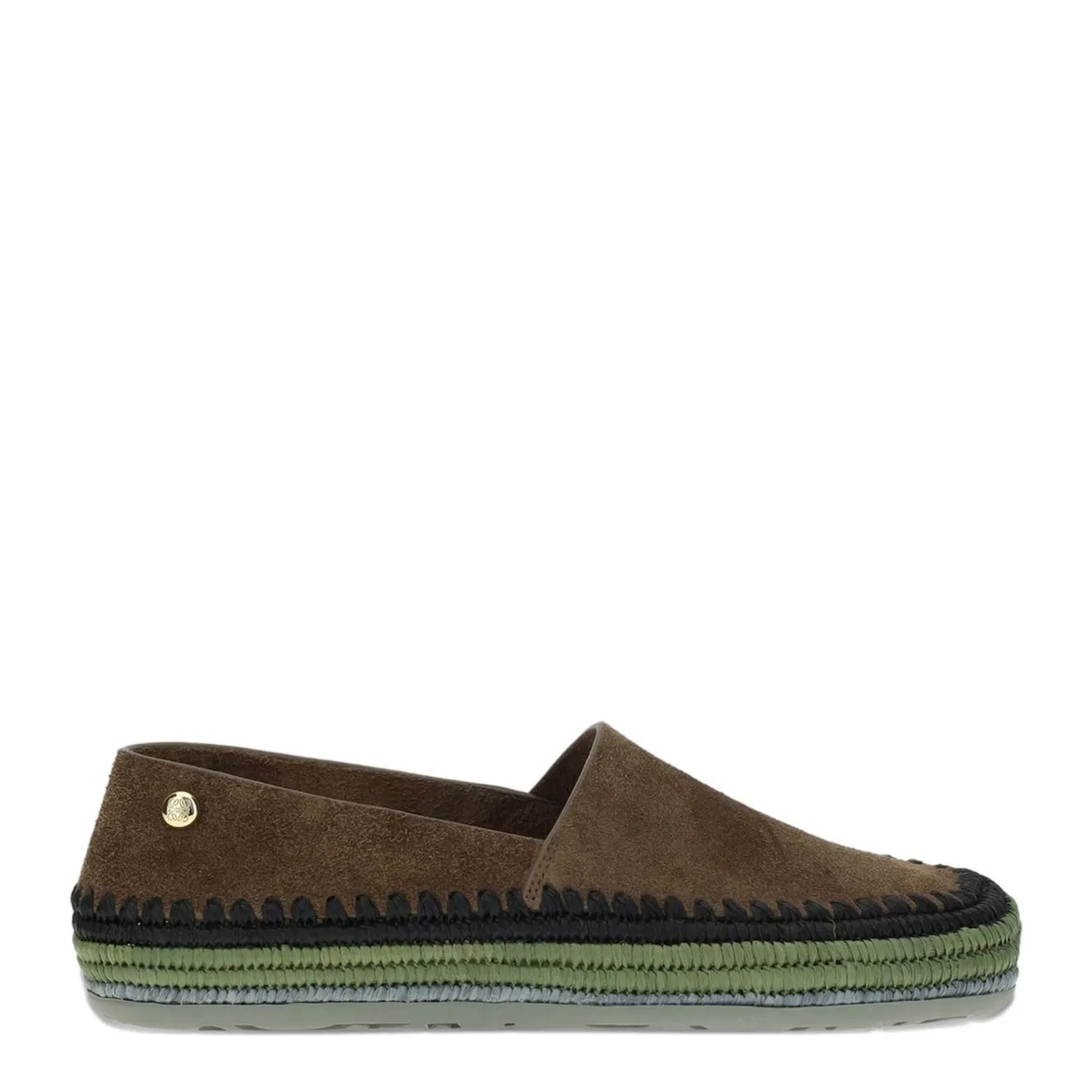 Rio Slipper in Suede and Raffia