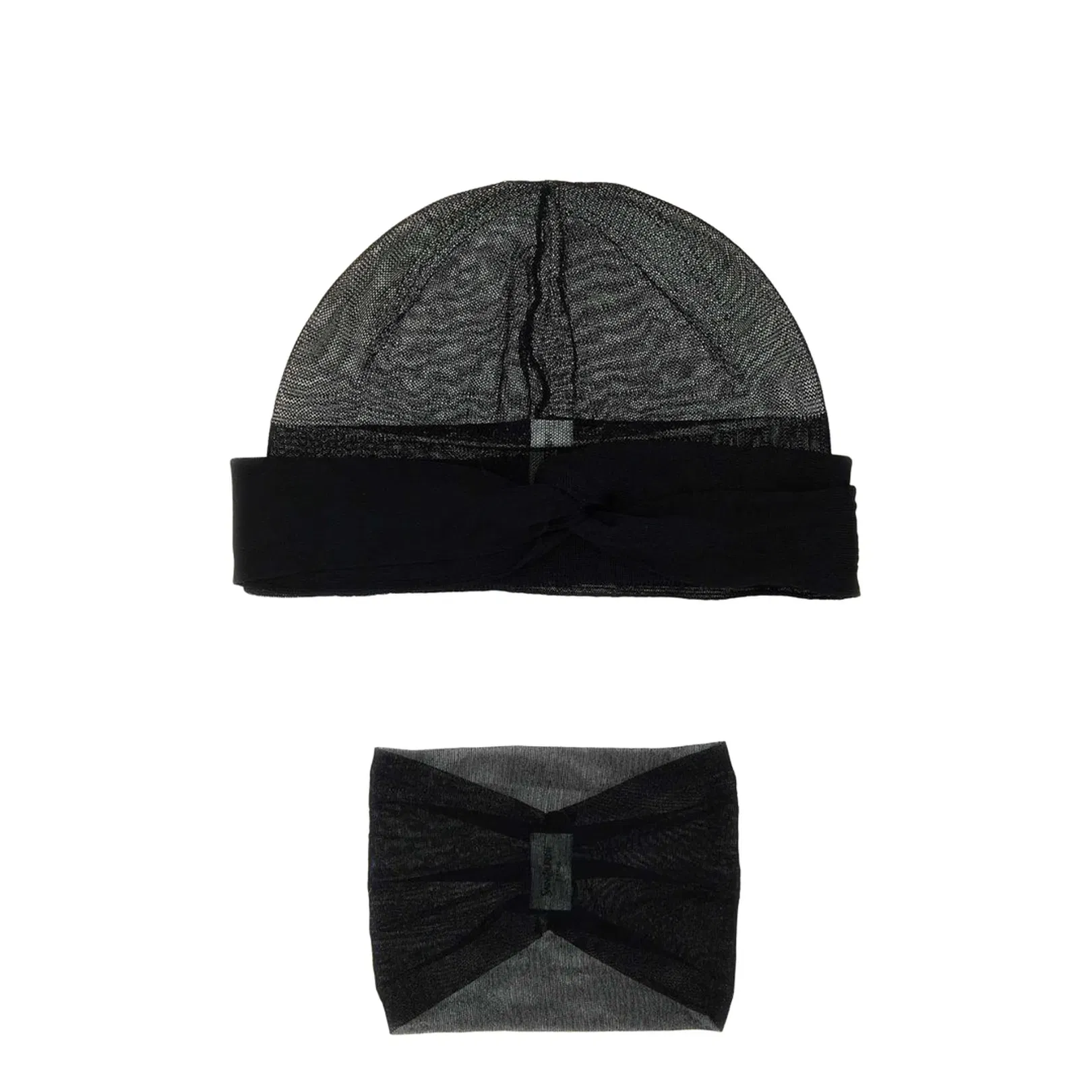 Transparent Knit Hat, Headband and Necklace Set