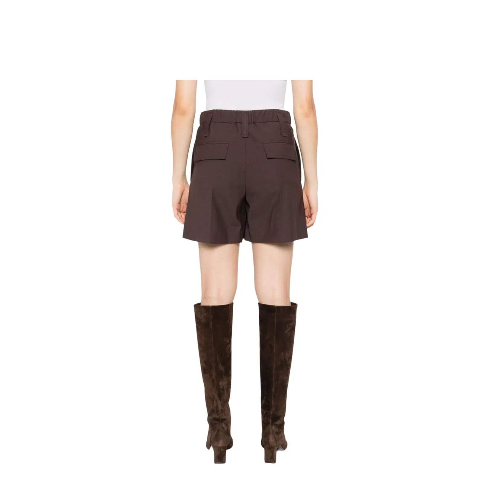 Formal Shorts with Monili in Cocoa