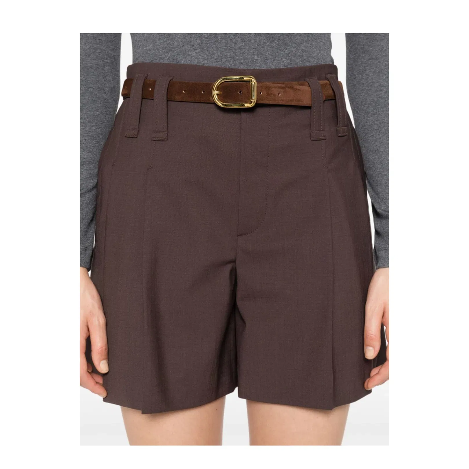 Formal Shorts with Monili in Cocoa
