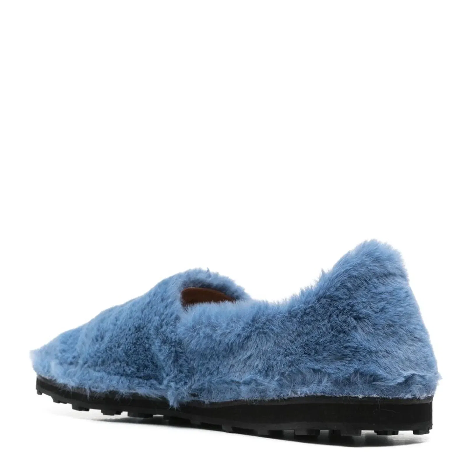 Blue Slip-On Loafer in Faux Fur