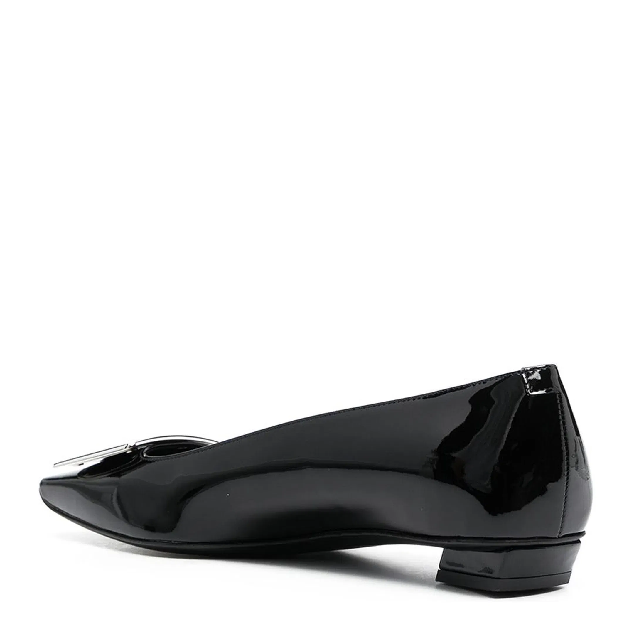 Black Patent Leather Low Block Heel