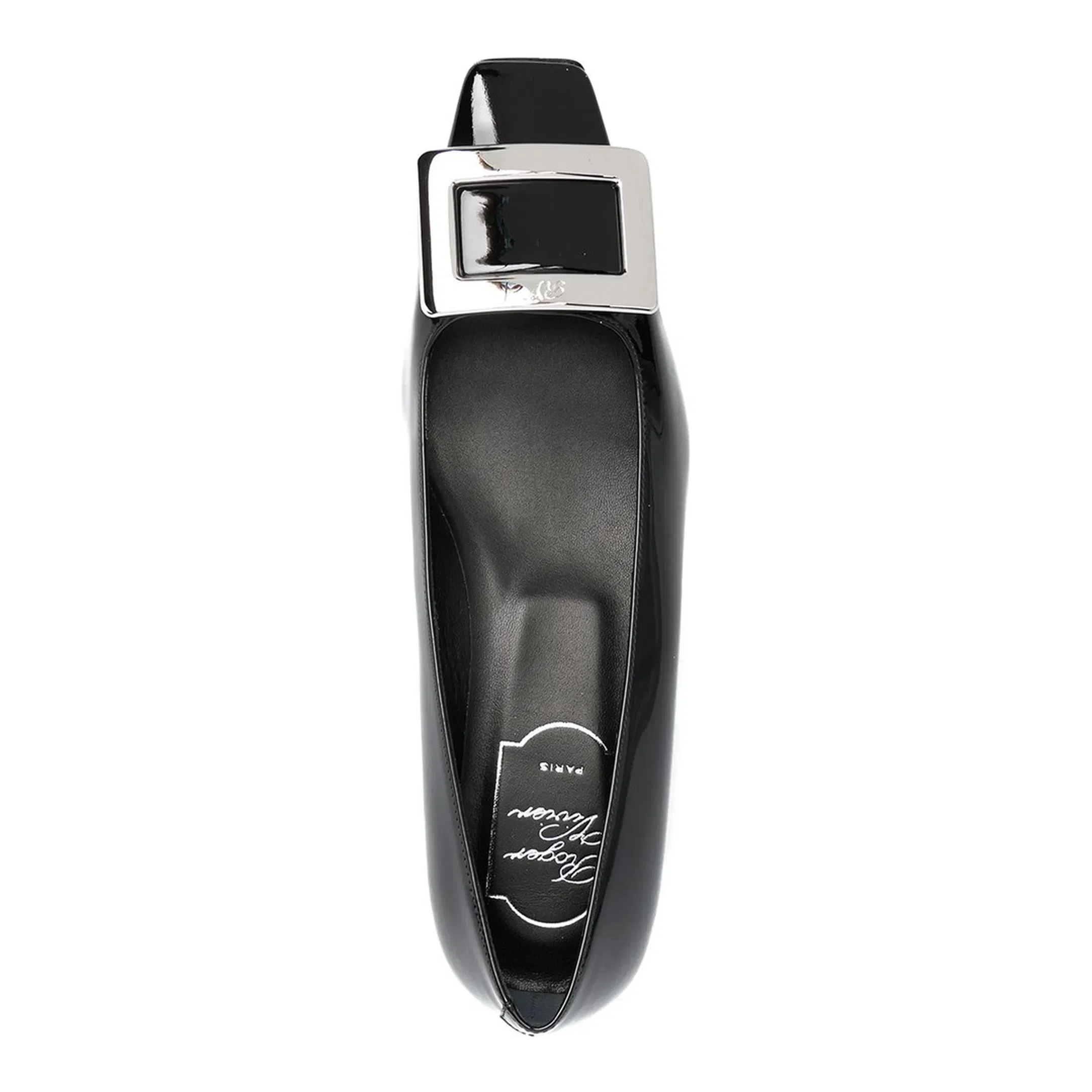 Black Patent Leather Low Block Heel