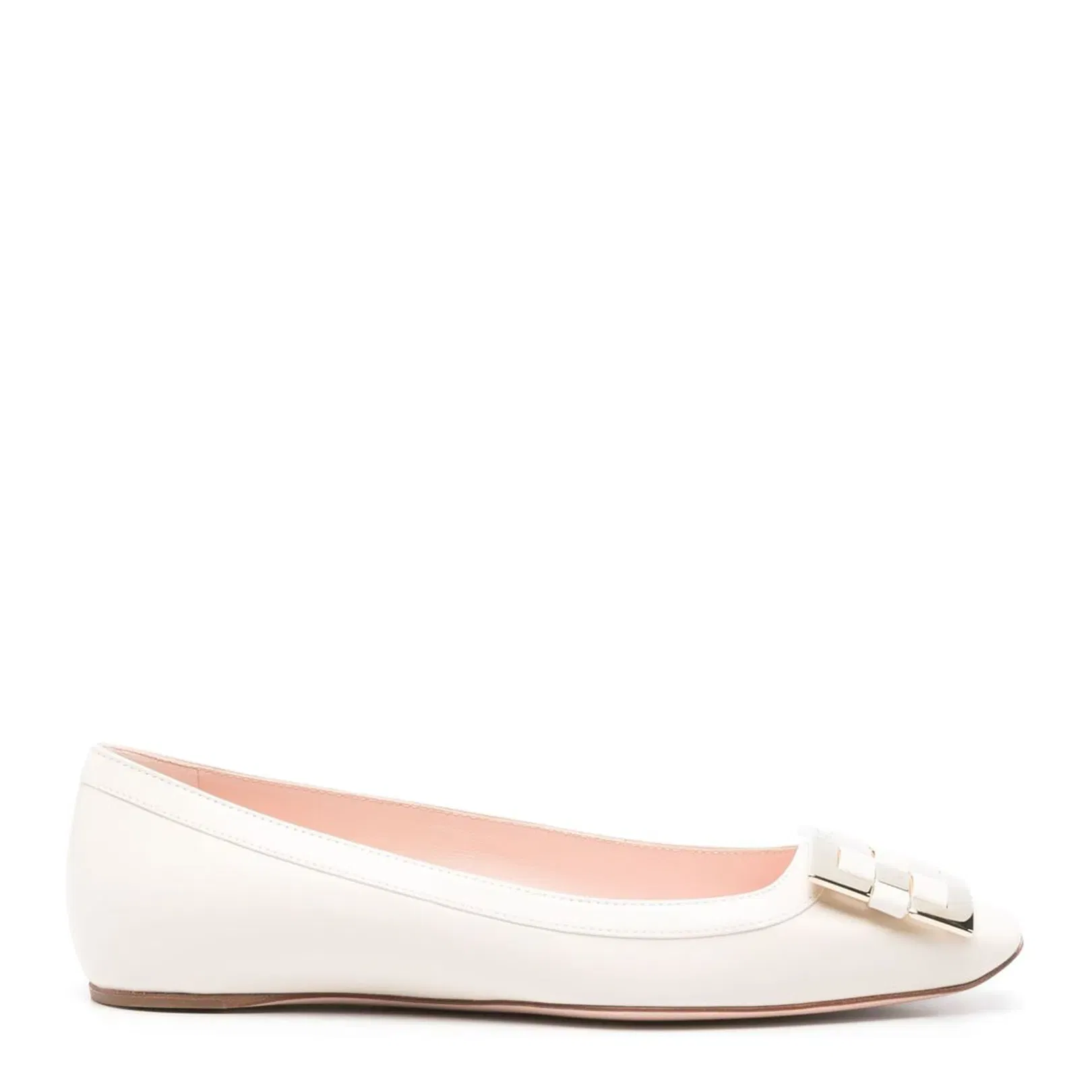 Trompette Ballerinas in Leather Off White