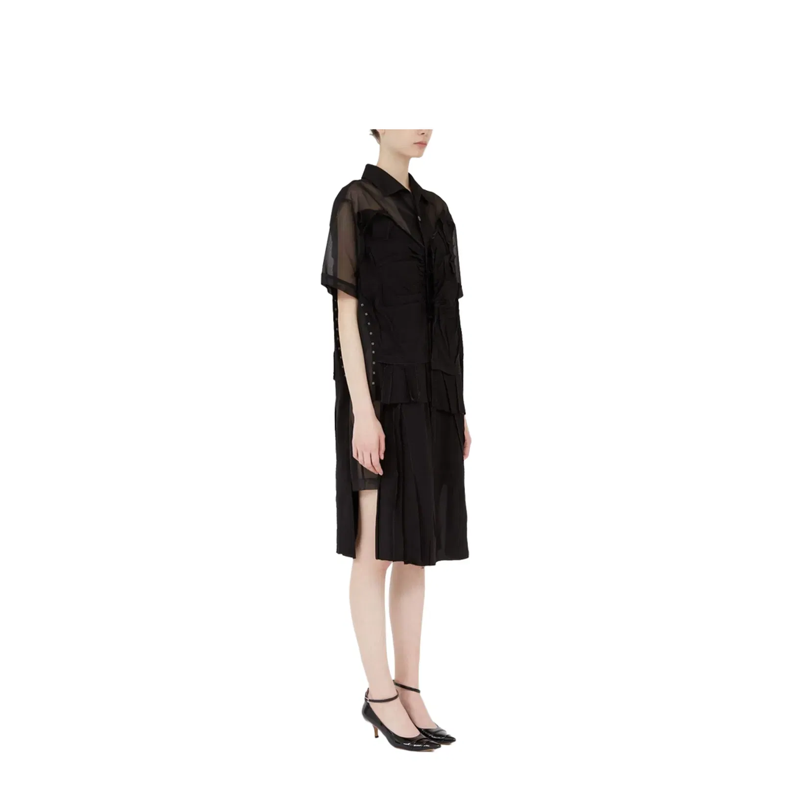 Black Mesh Design Dress