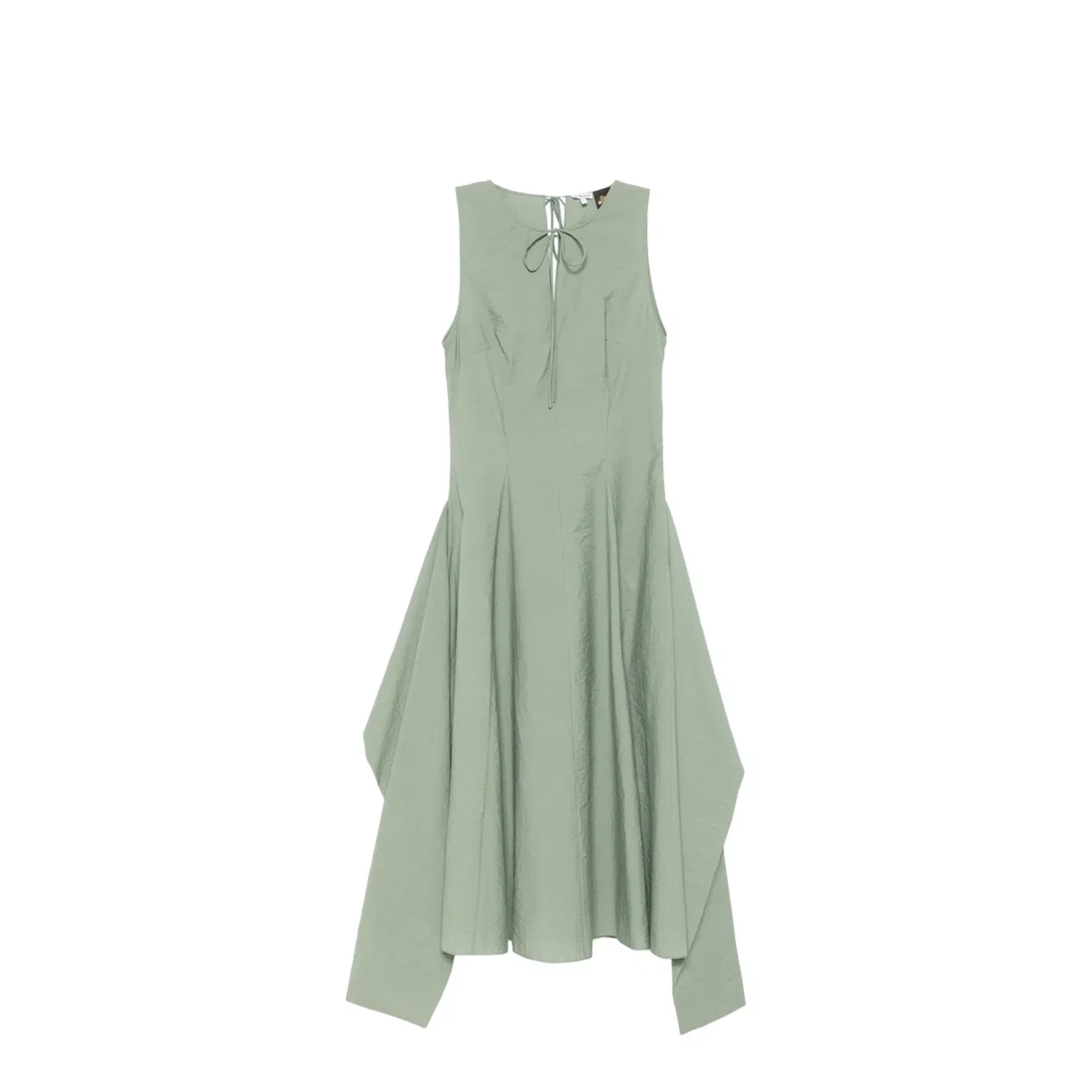 Wrap Dress in Cotton Blend Green