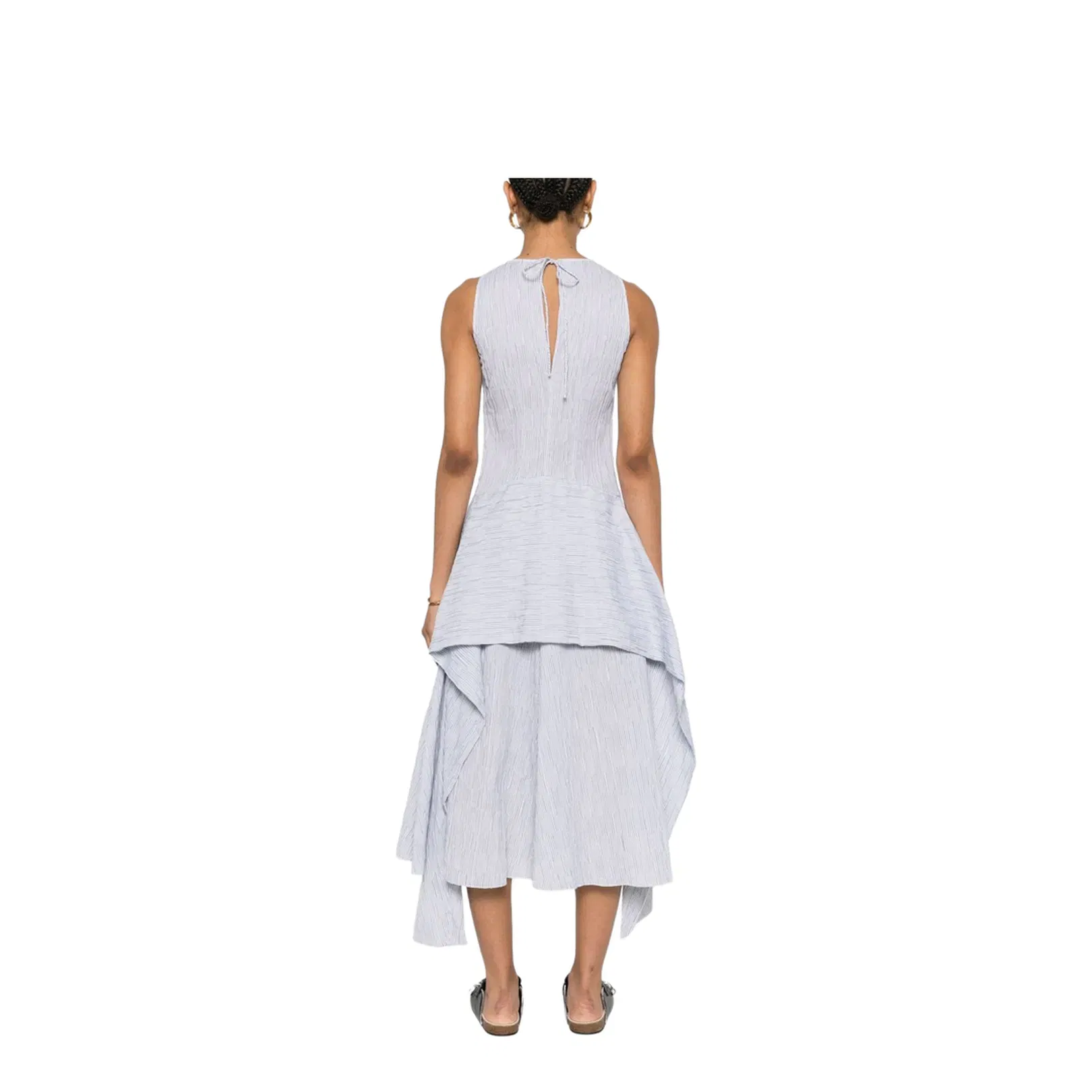 Wrap Dress in Cotton Blend Blue