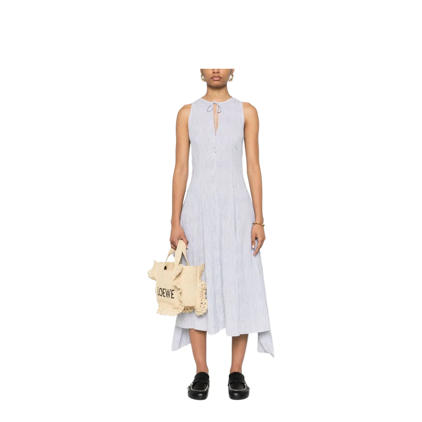 Wrap Dress in Cotton Blend Blue