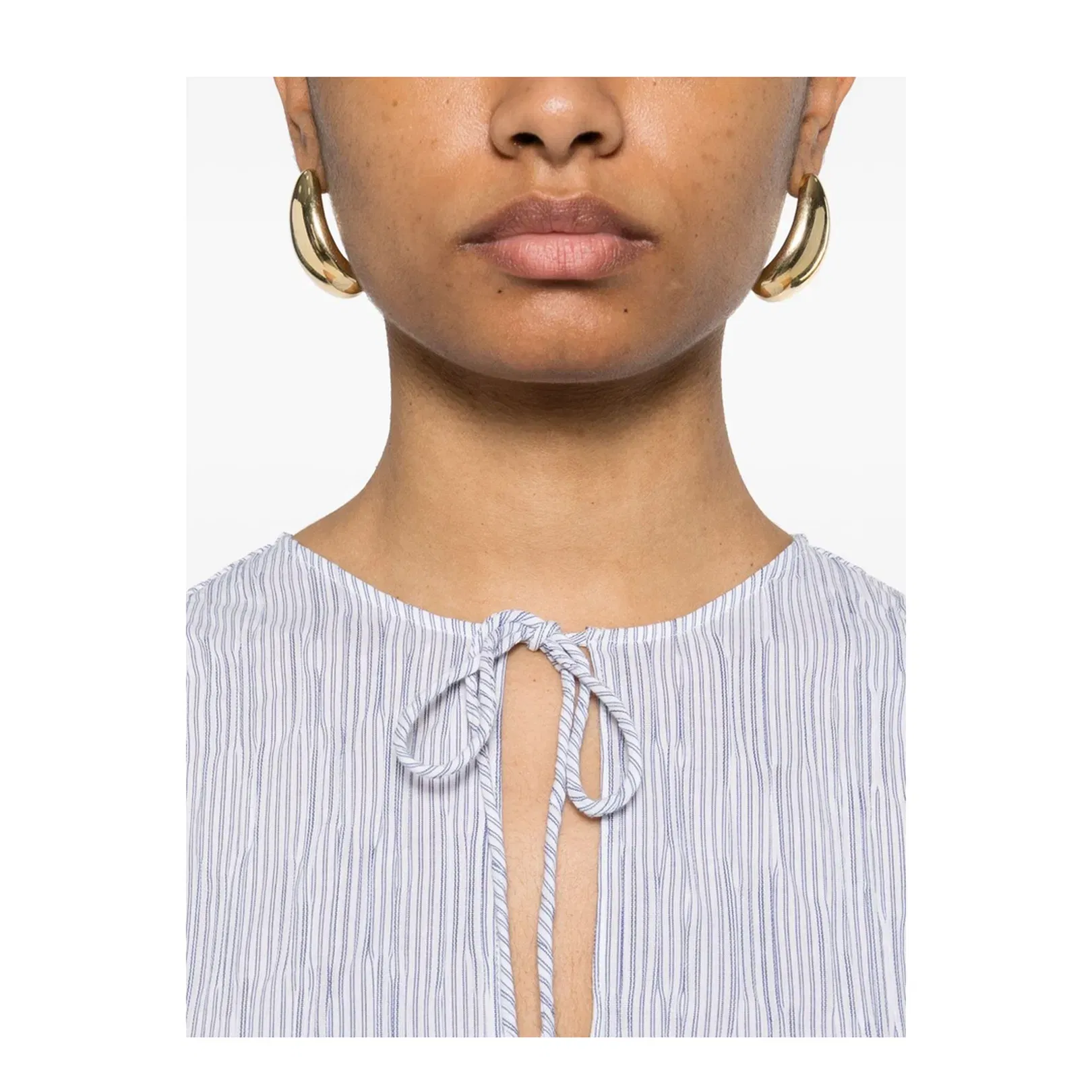Wrap Dress in Cotton Blend Blue