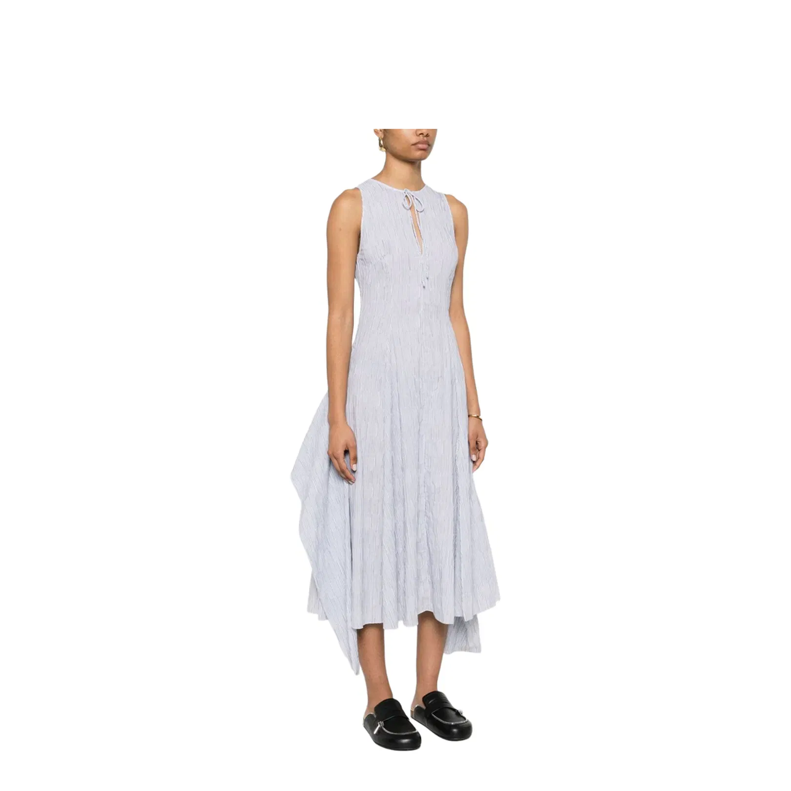 Wrap Dress in Cotton Blend Blue