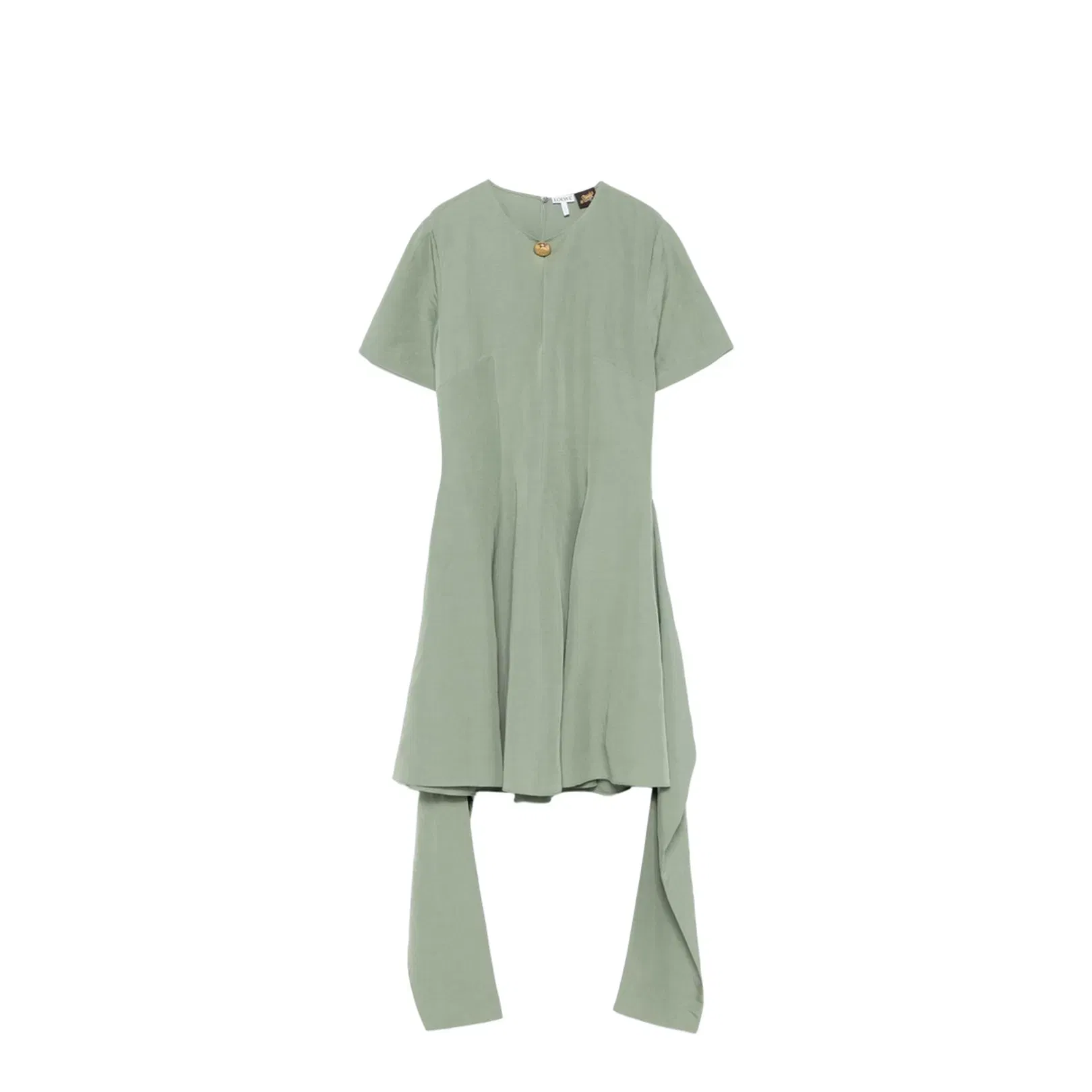 Pebble Dress in Viscose and Linen - Green