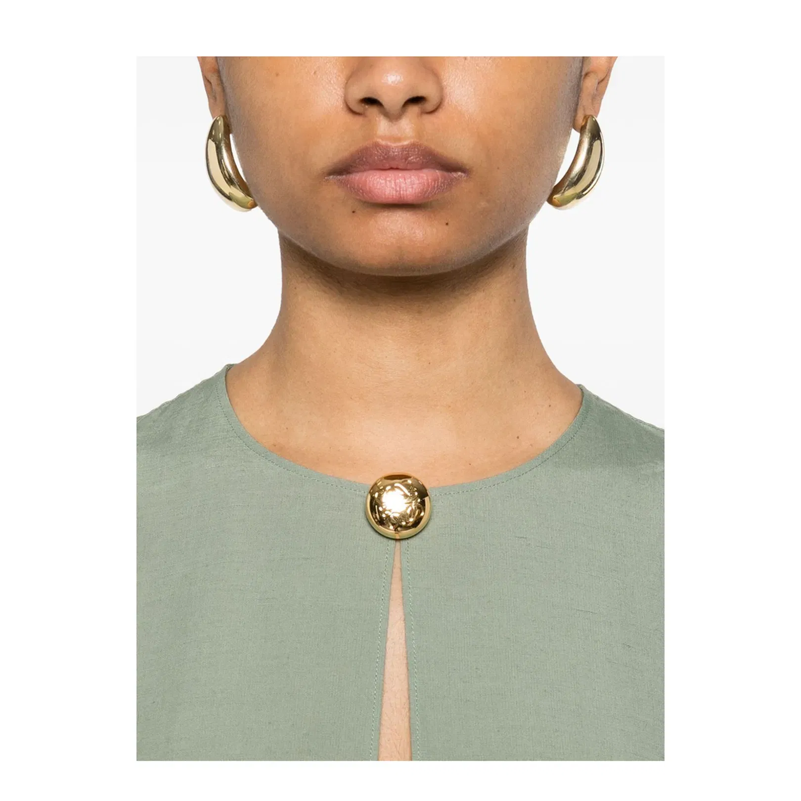Pebble Dress in Viscose and Linen - Green