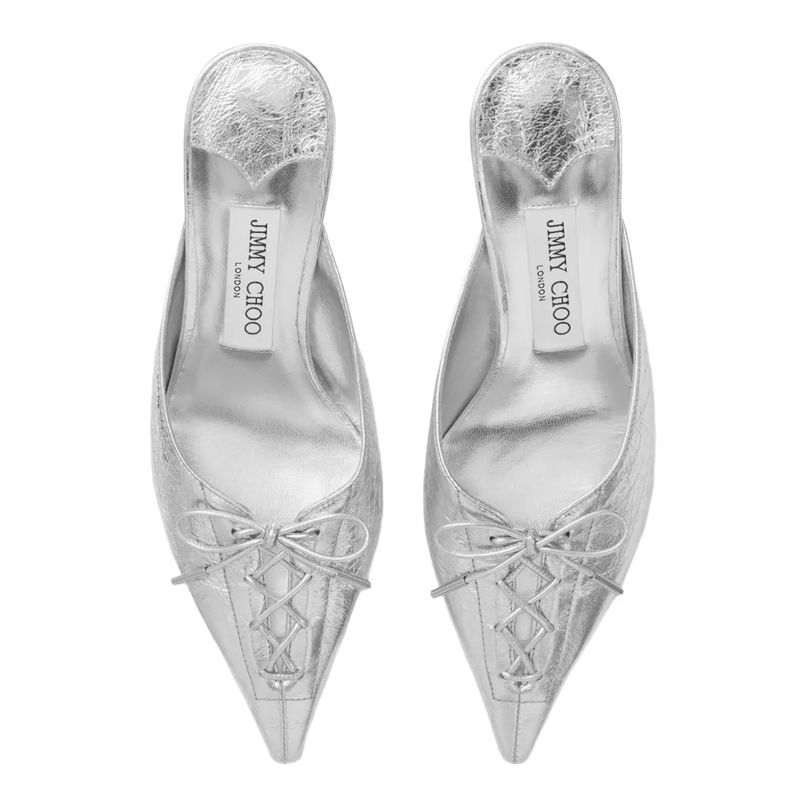 Leather Mules - Silver