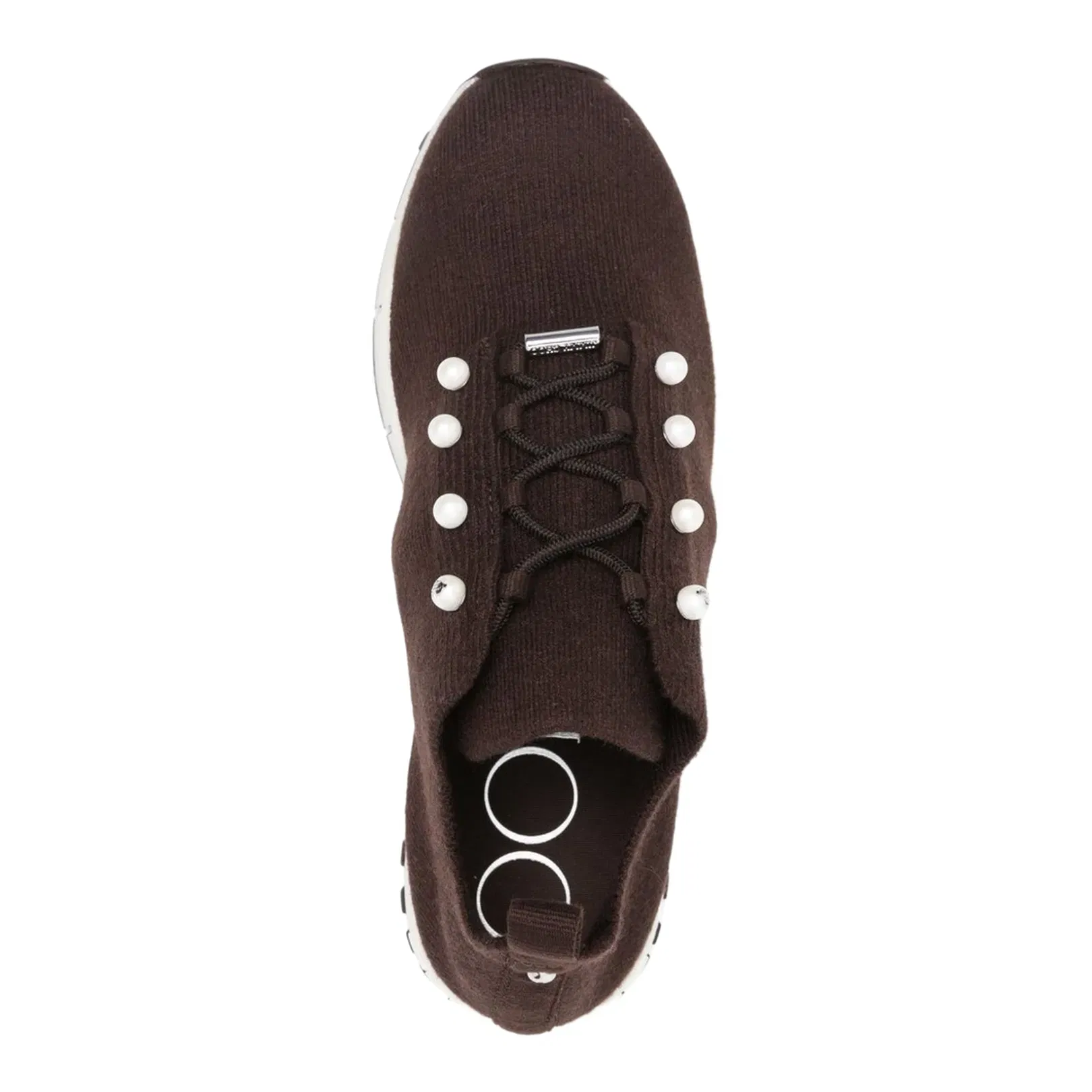 Chocolate Cashmere Melange Knit Trainers