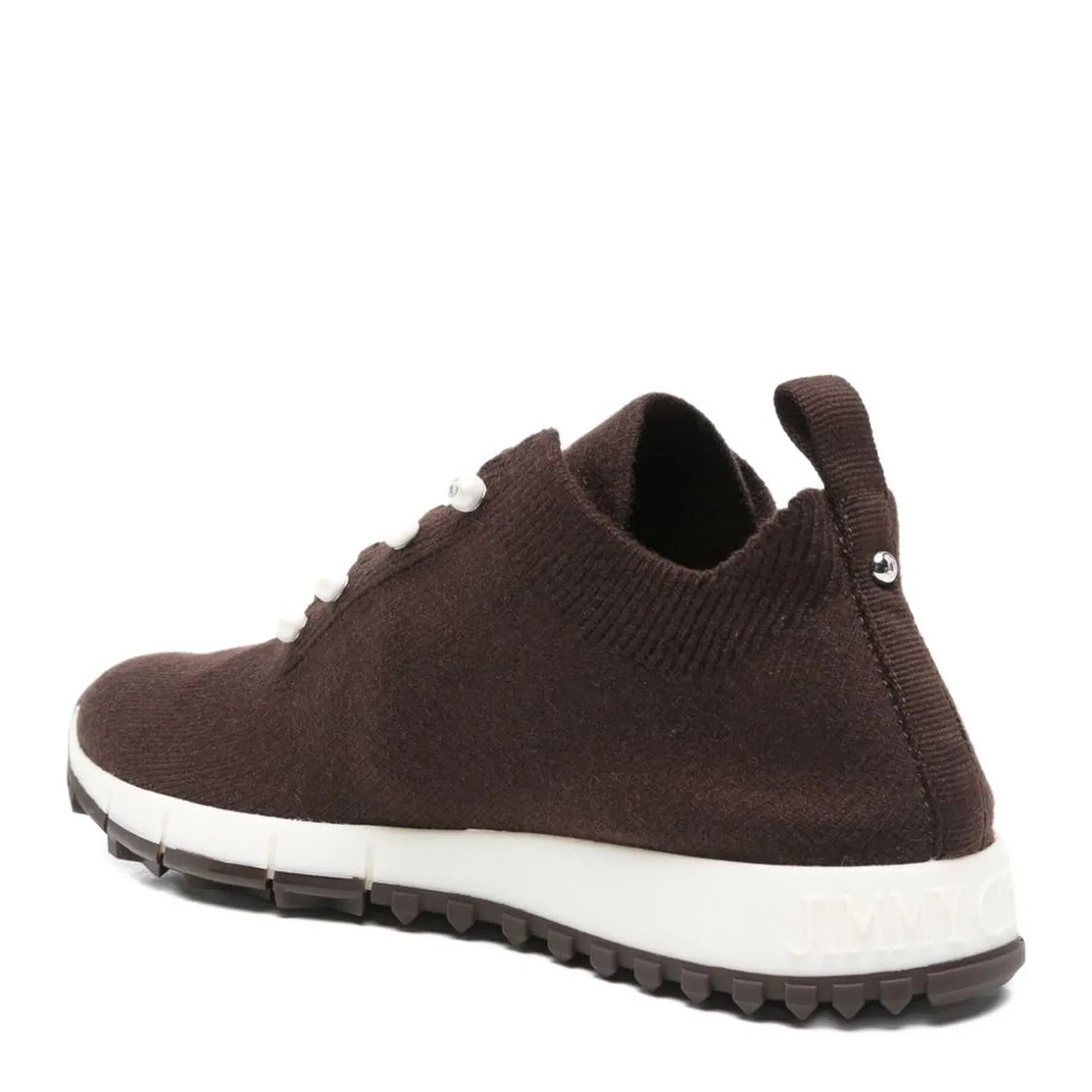 Chocolate Cashmere Melange Knit Trainers