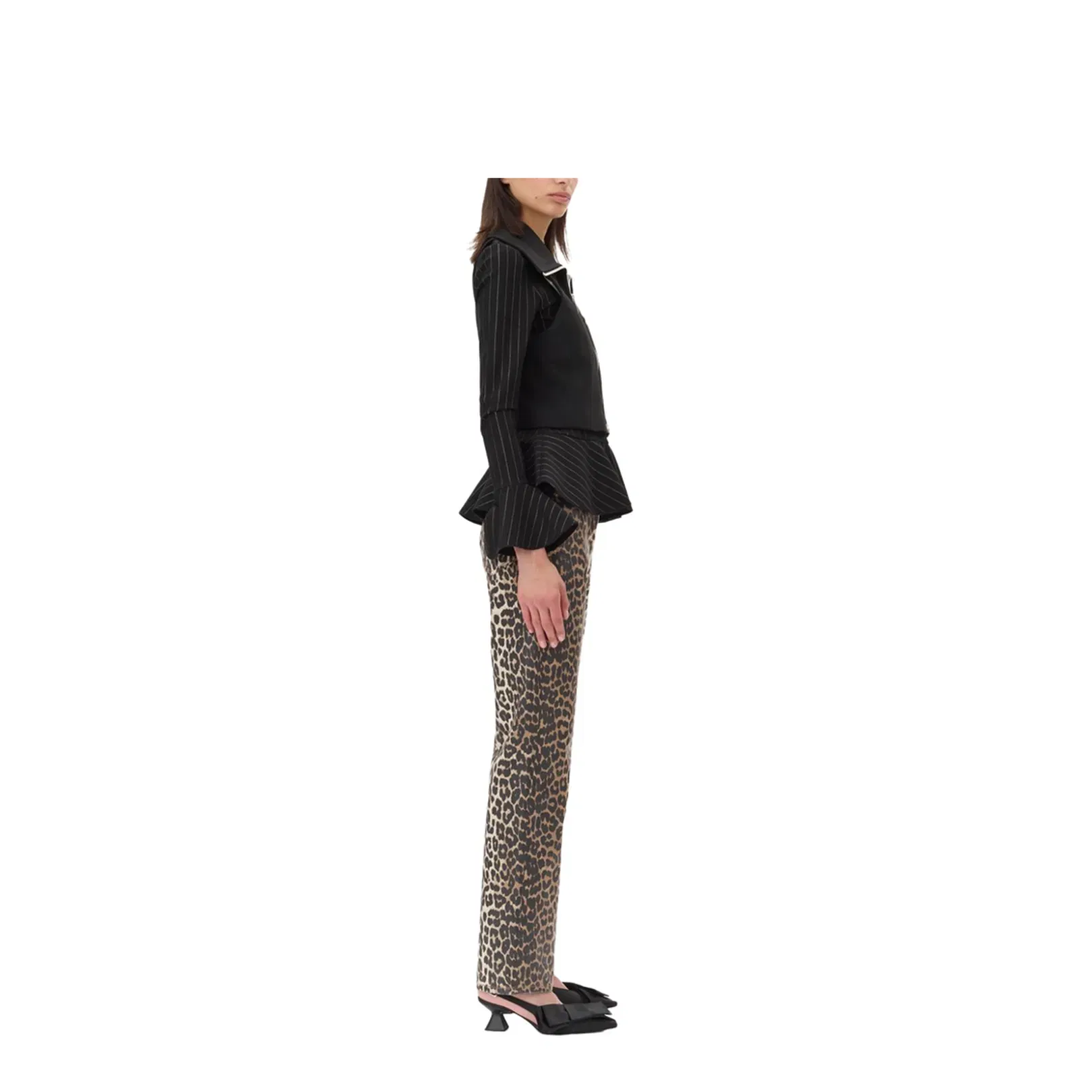 Black Recycled Polyester Crepe Texture Sweater
