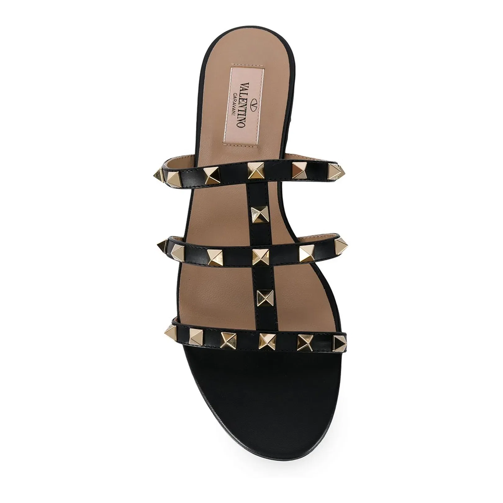 Rockstud Leather Flat Sandals
