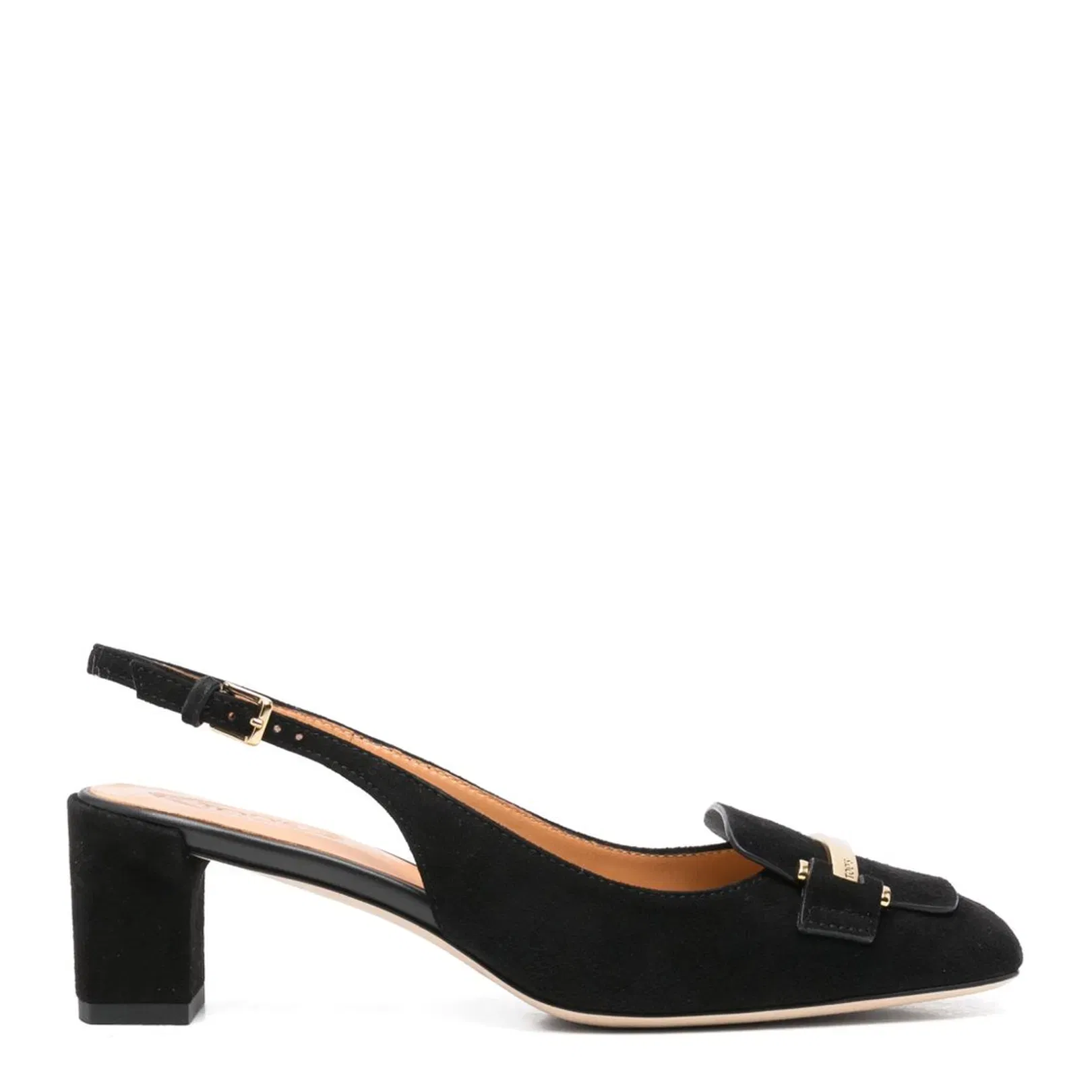 Buckle-Fastening Slingback Strap Low Block Heel