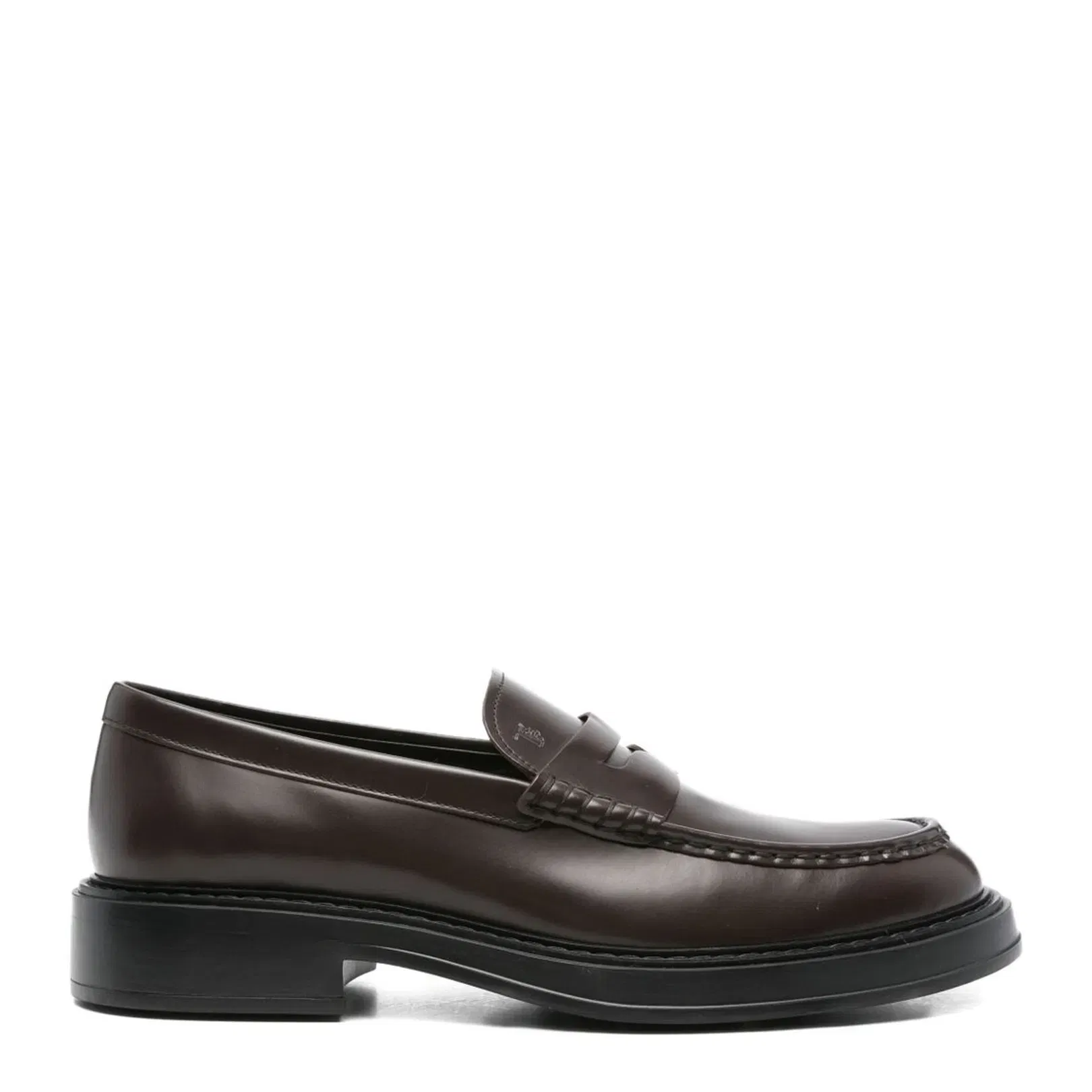 Chocolate Brown Calf Leather Flat Sole Slip-On