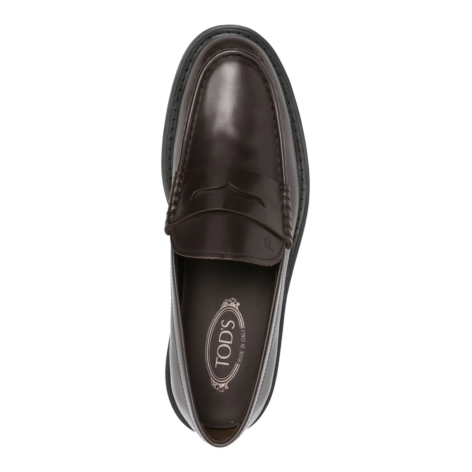 Chocolate Brown Calf Leather Flat Sole Slip-On