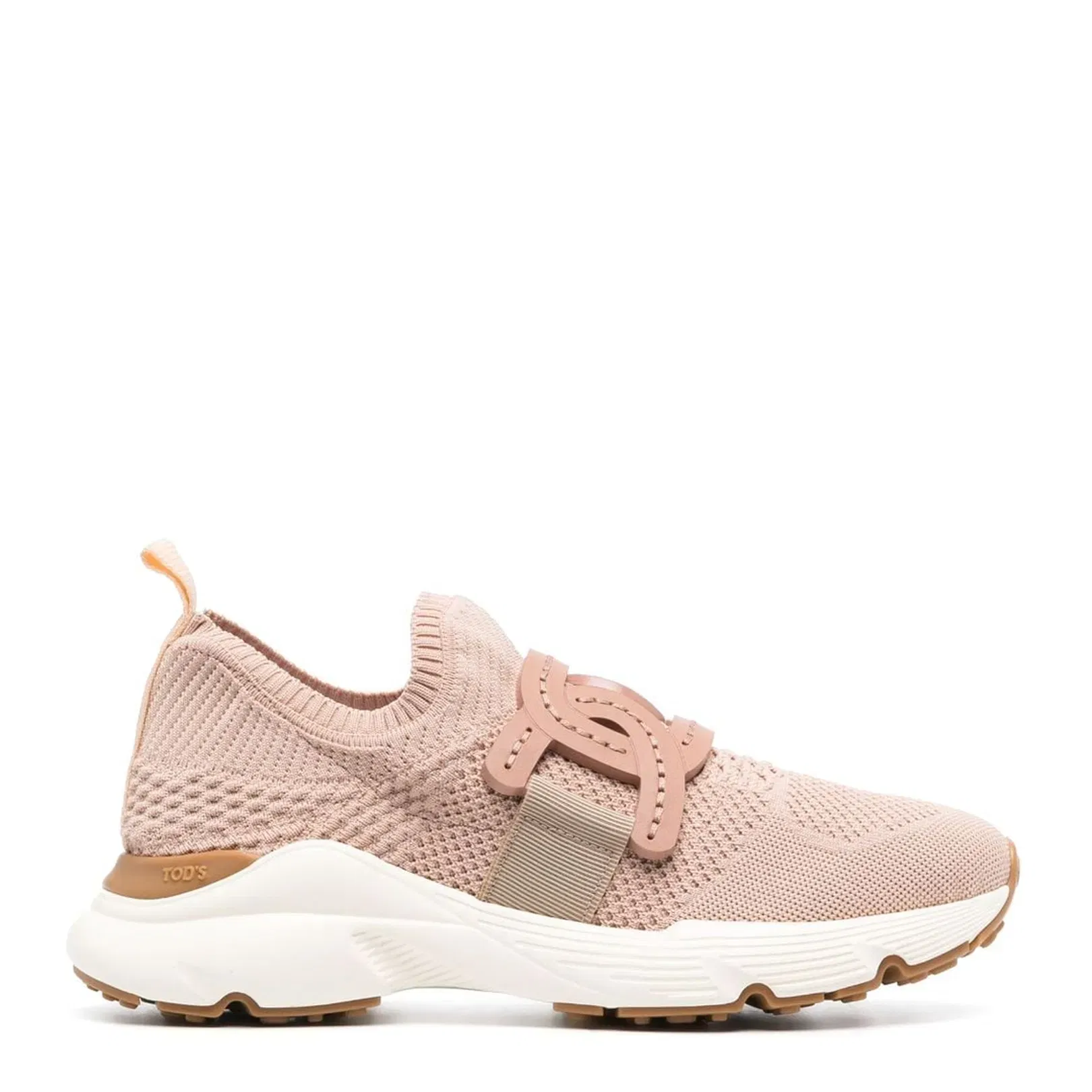 Light Pink Knitted Upper Chainmail Detailing Slip-On