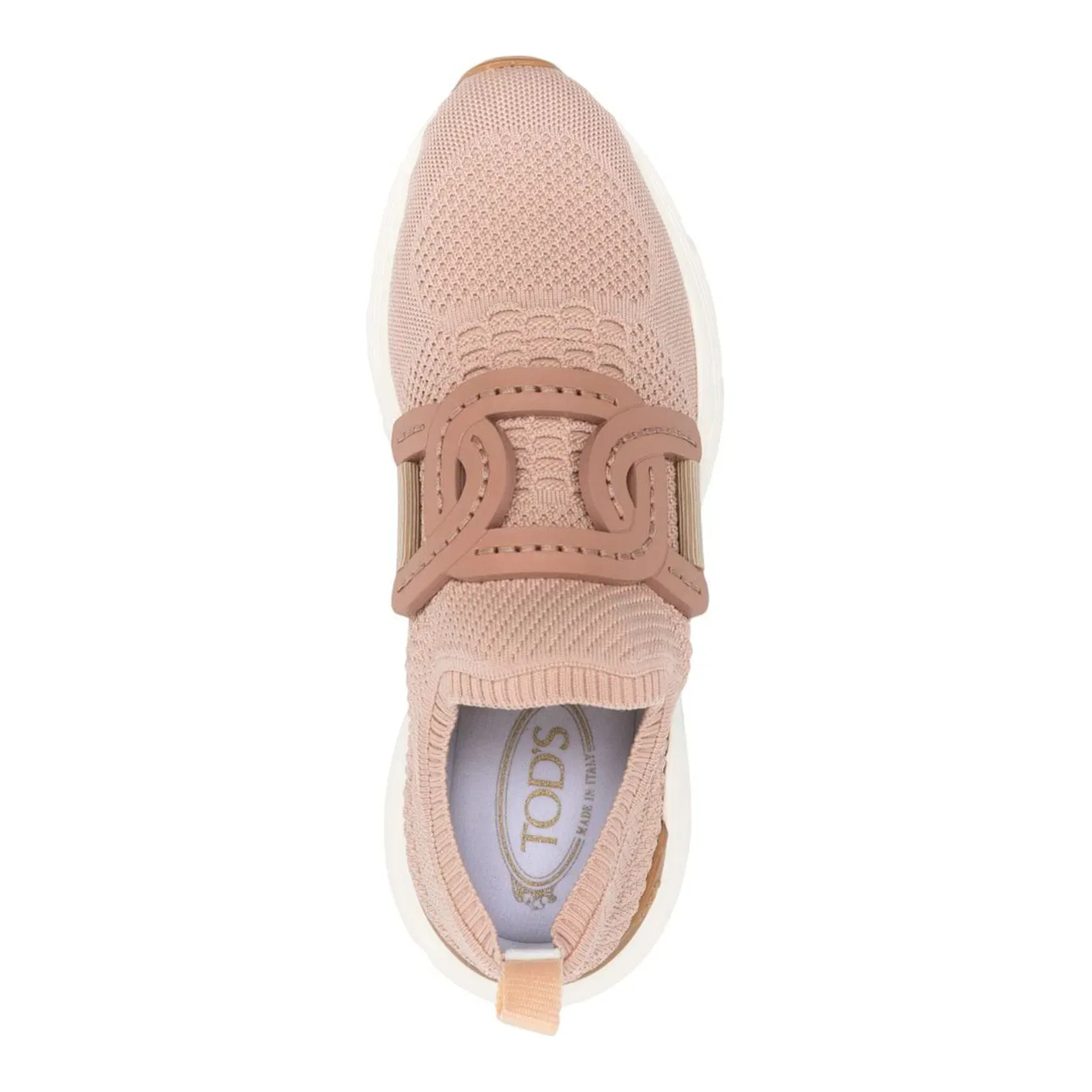 Light Pink Knitted Upper Chainmail Detailing Slip-On