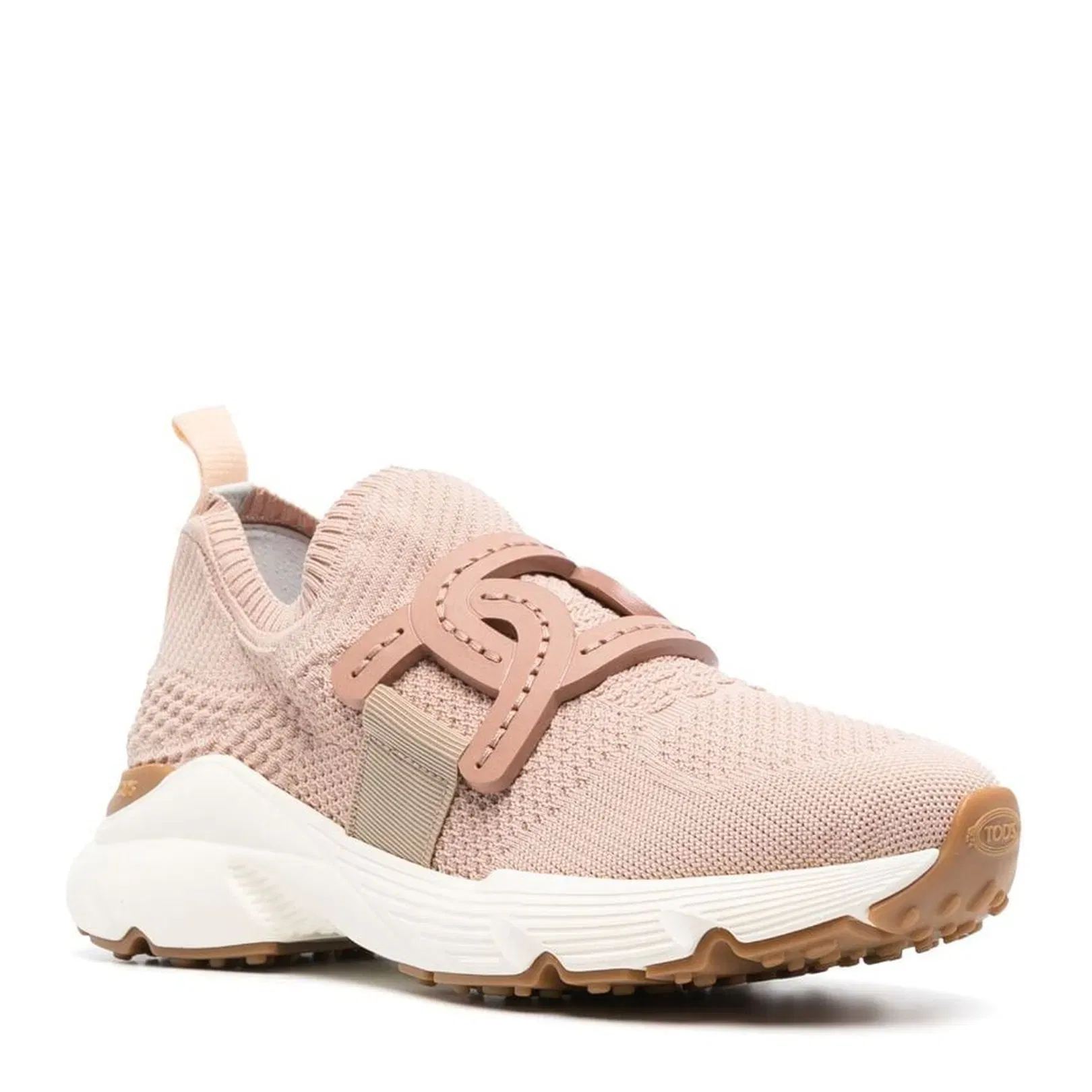 Light Pink Knitted Upper Chainmail Detailing Slip-On