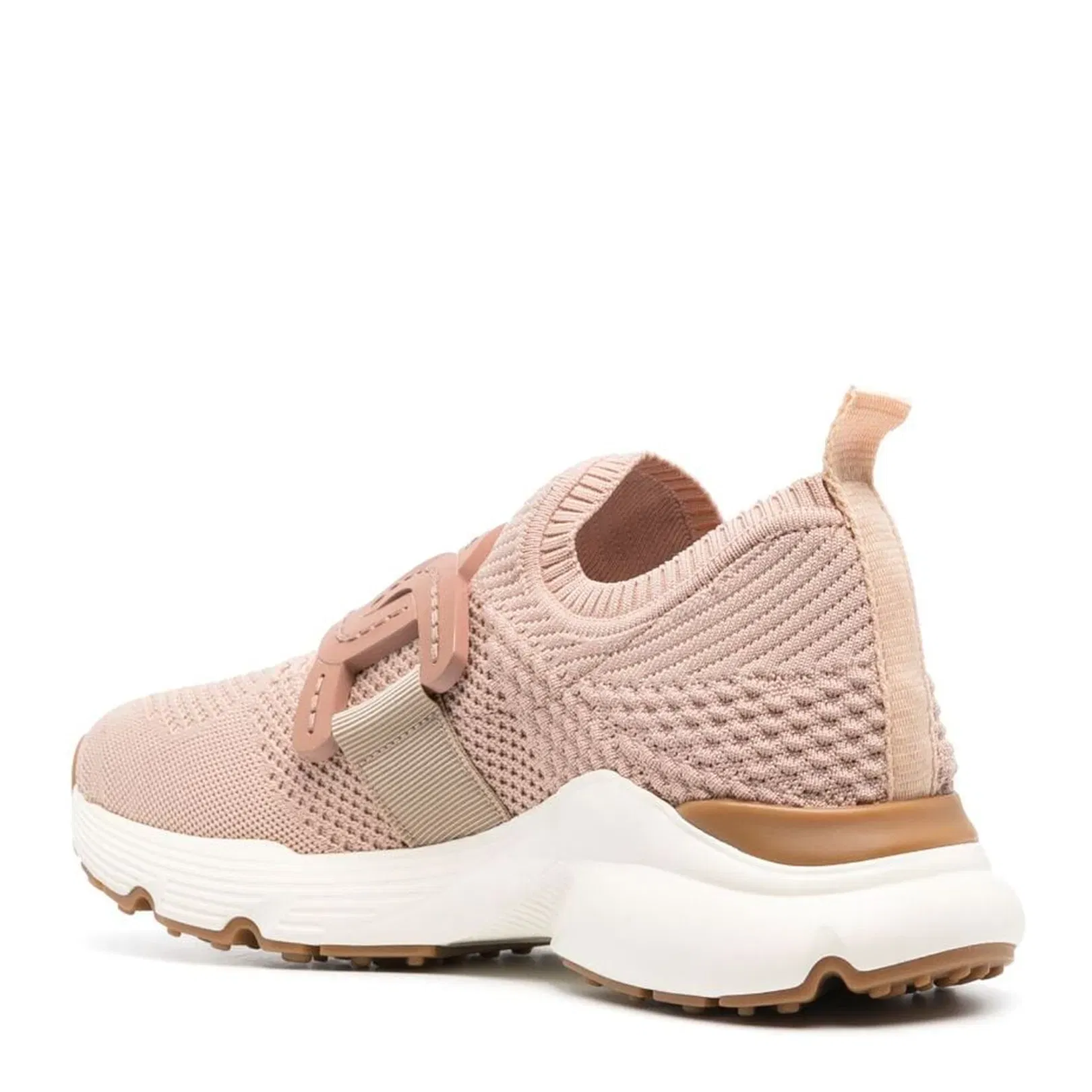 Light Pink Knitted Upper Chainmail Detailing Slip-On