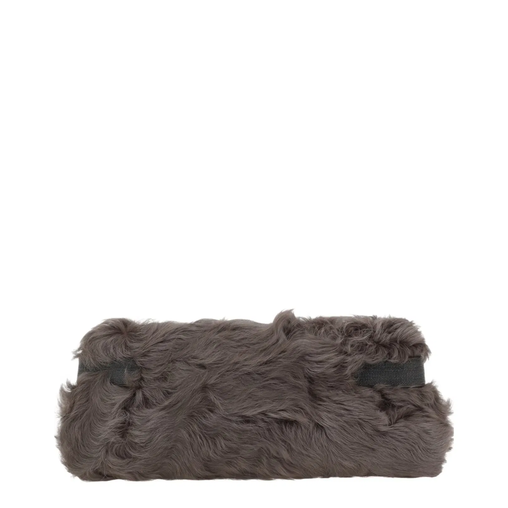 Essence Pouch Bag in Wavy Shearling with Precious Bands
