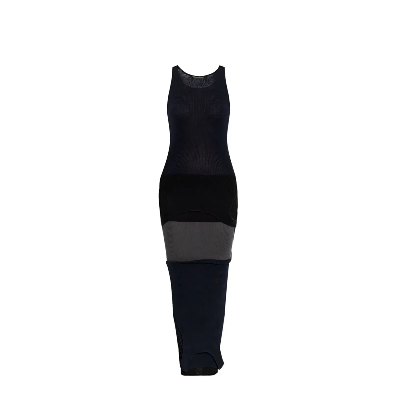 Upside Down Dress in Navy Blue/Gray