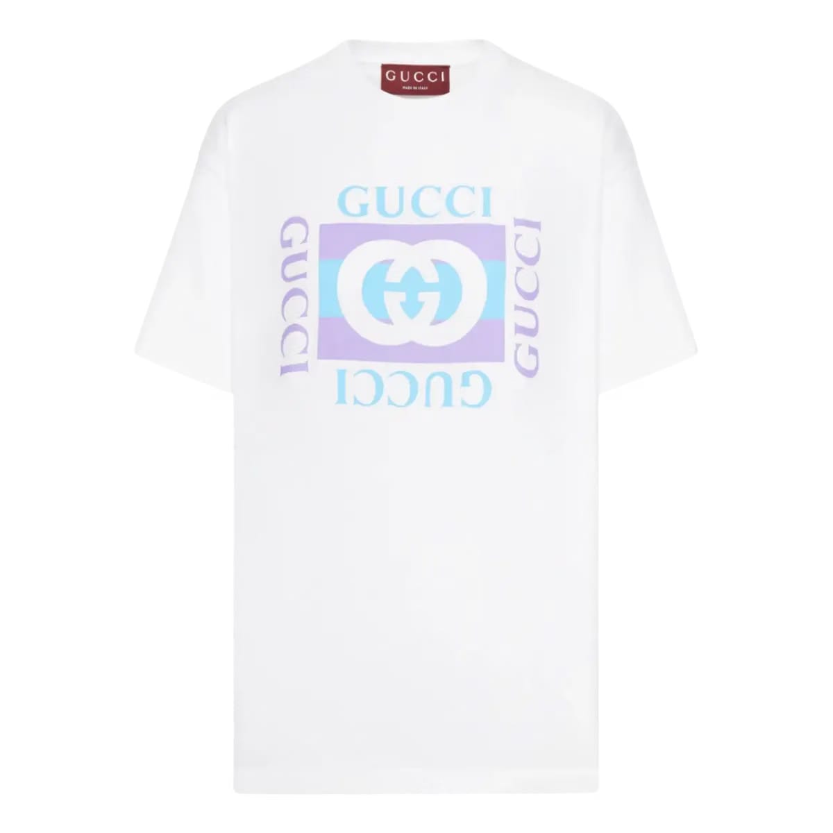 Cotton Jersey T-Shirt with Print in White